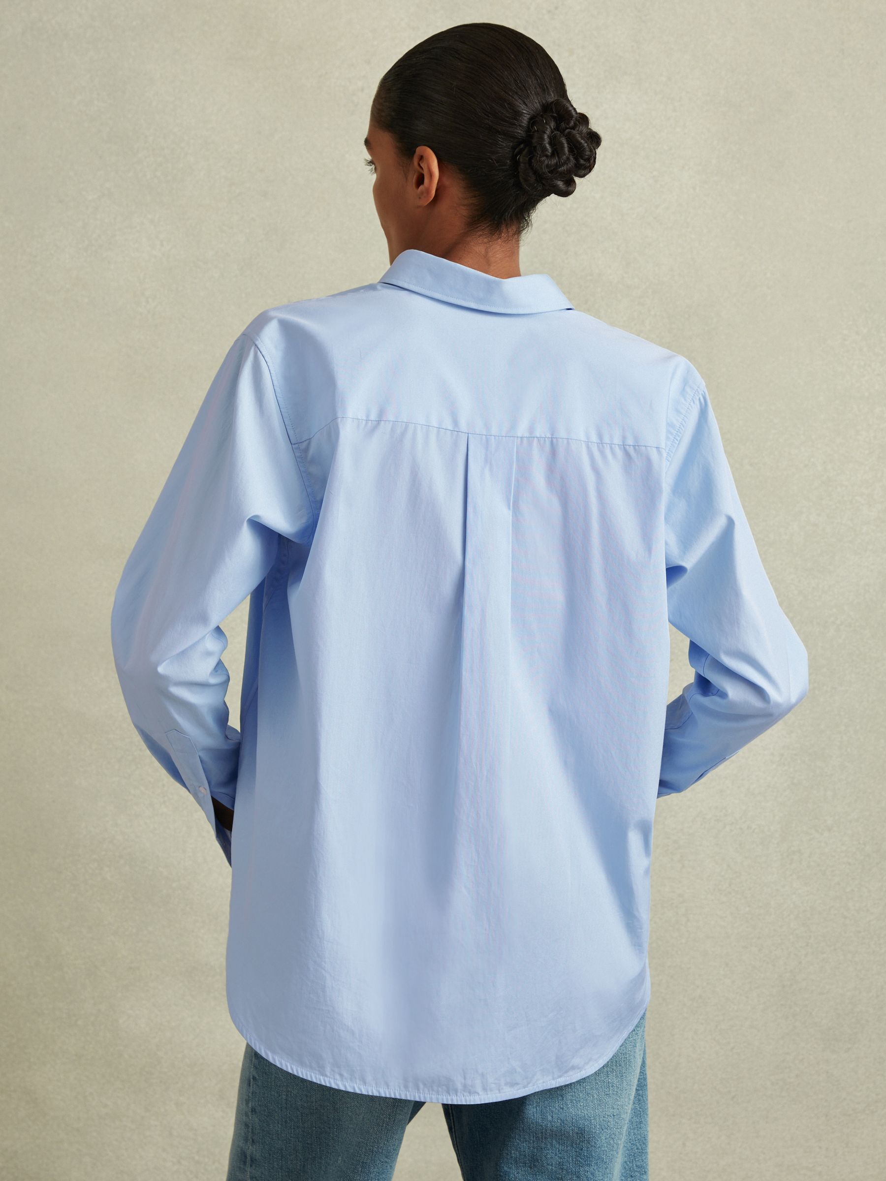 Cotton Poplin Shirt in Blue - Image 5 of 7