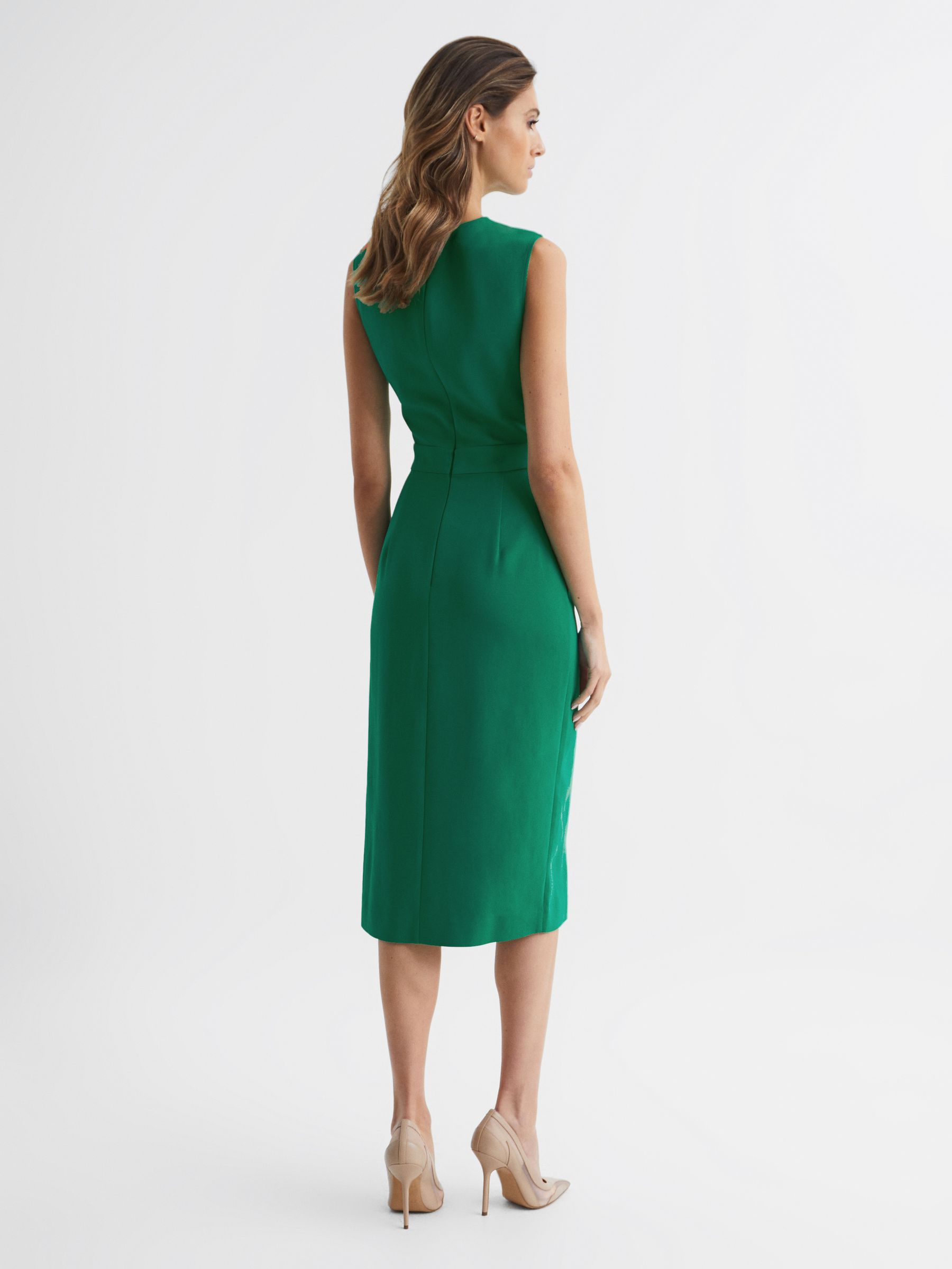 Sleeveless Bodycon Dress in Green - Image 5 of 6