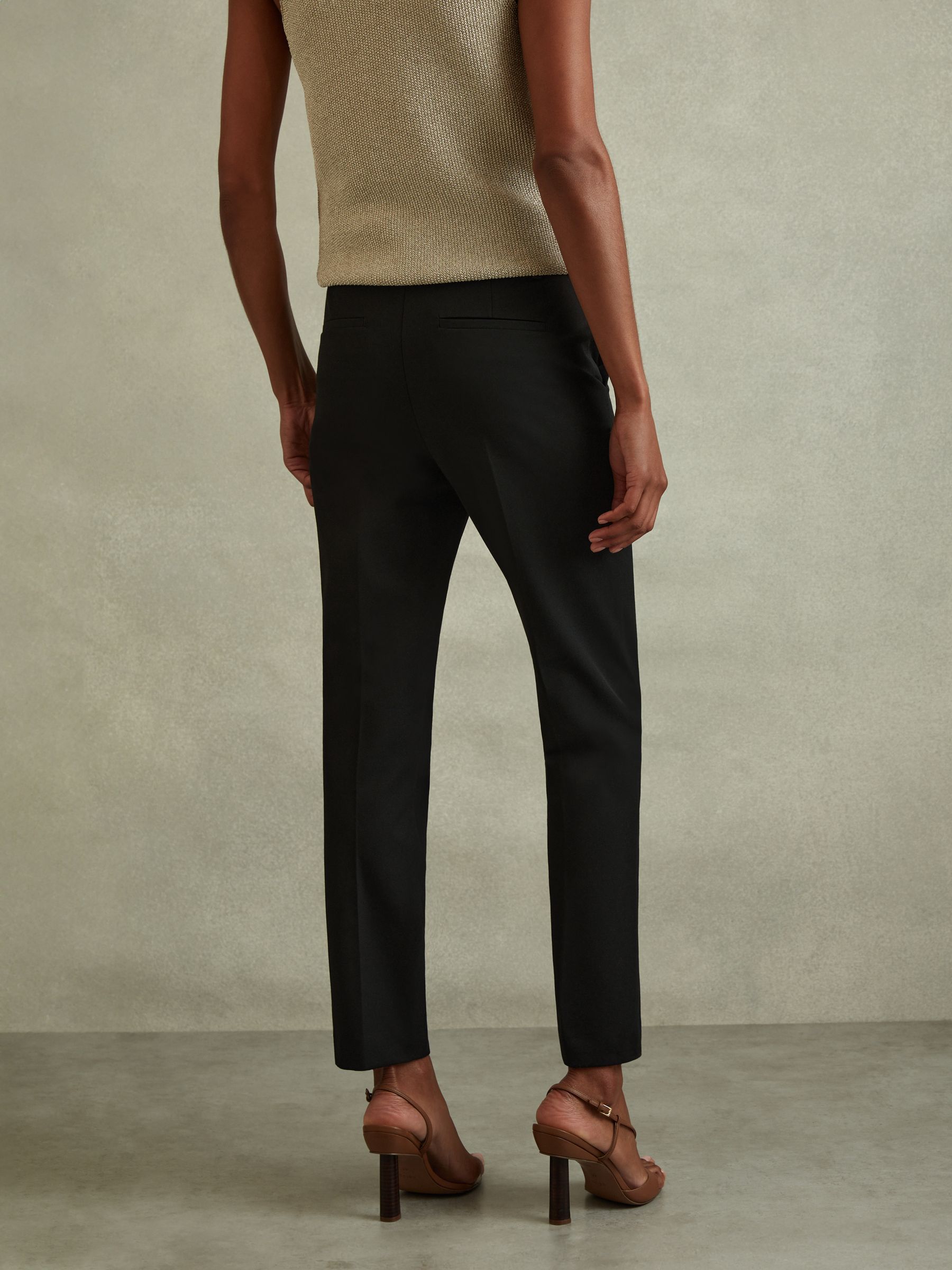 Slim Fit Tailored Trousers in Black - image 4