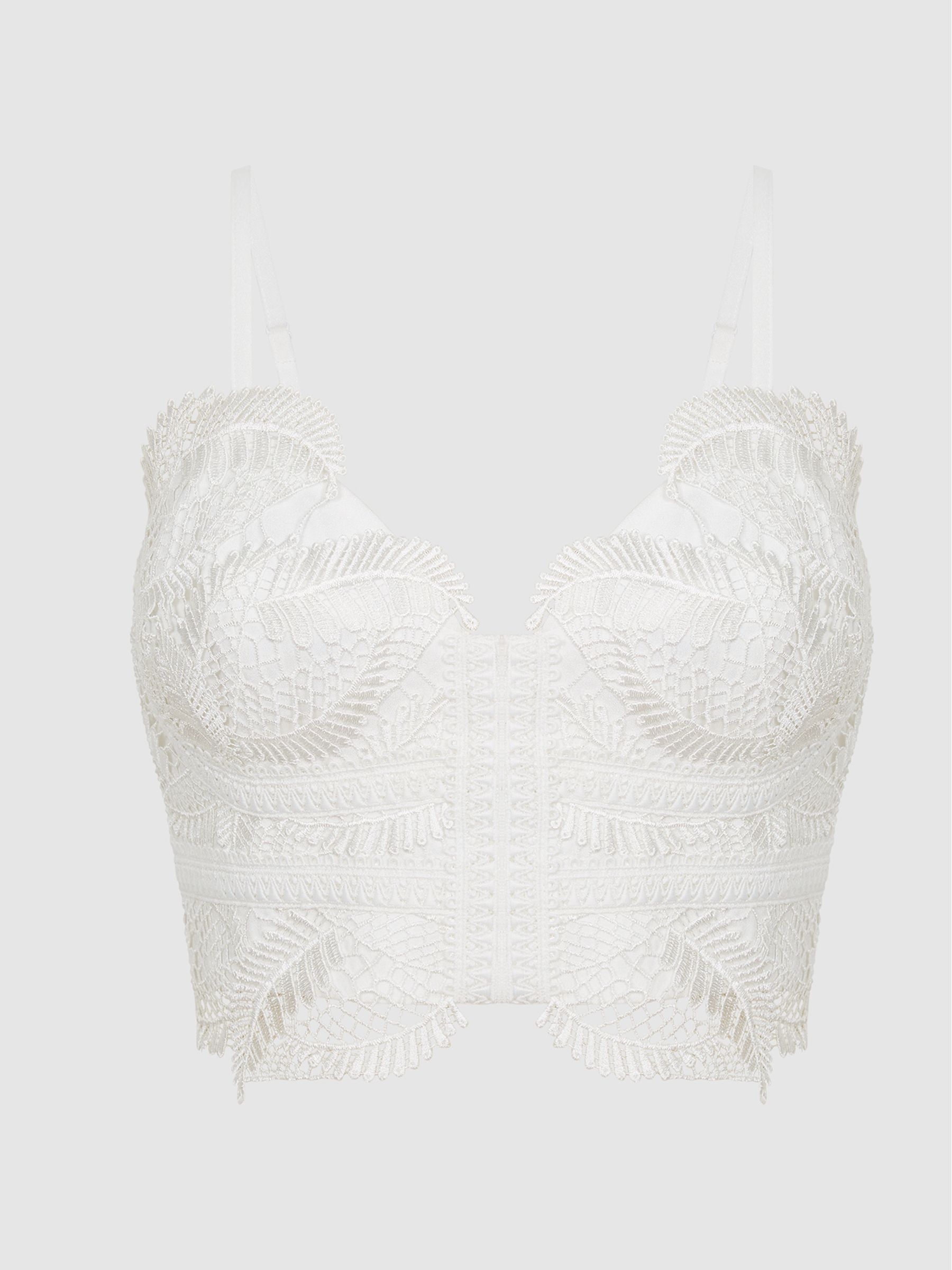 Reiss Lace Bralette in White - REISS