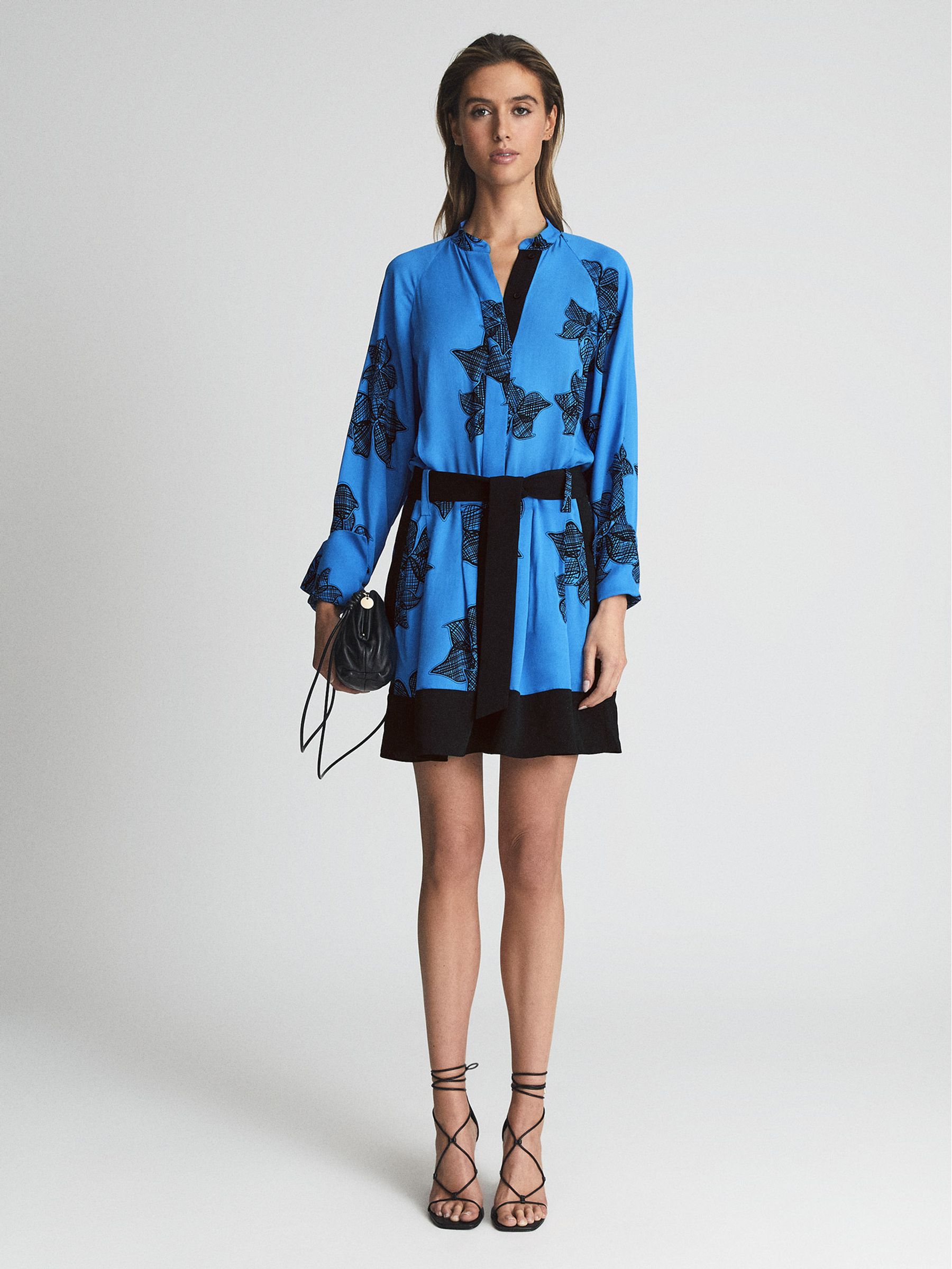 Printed Flippy Dress in Blue - Image 1 of 6