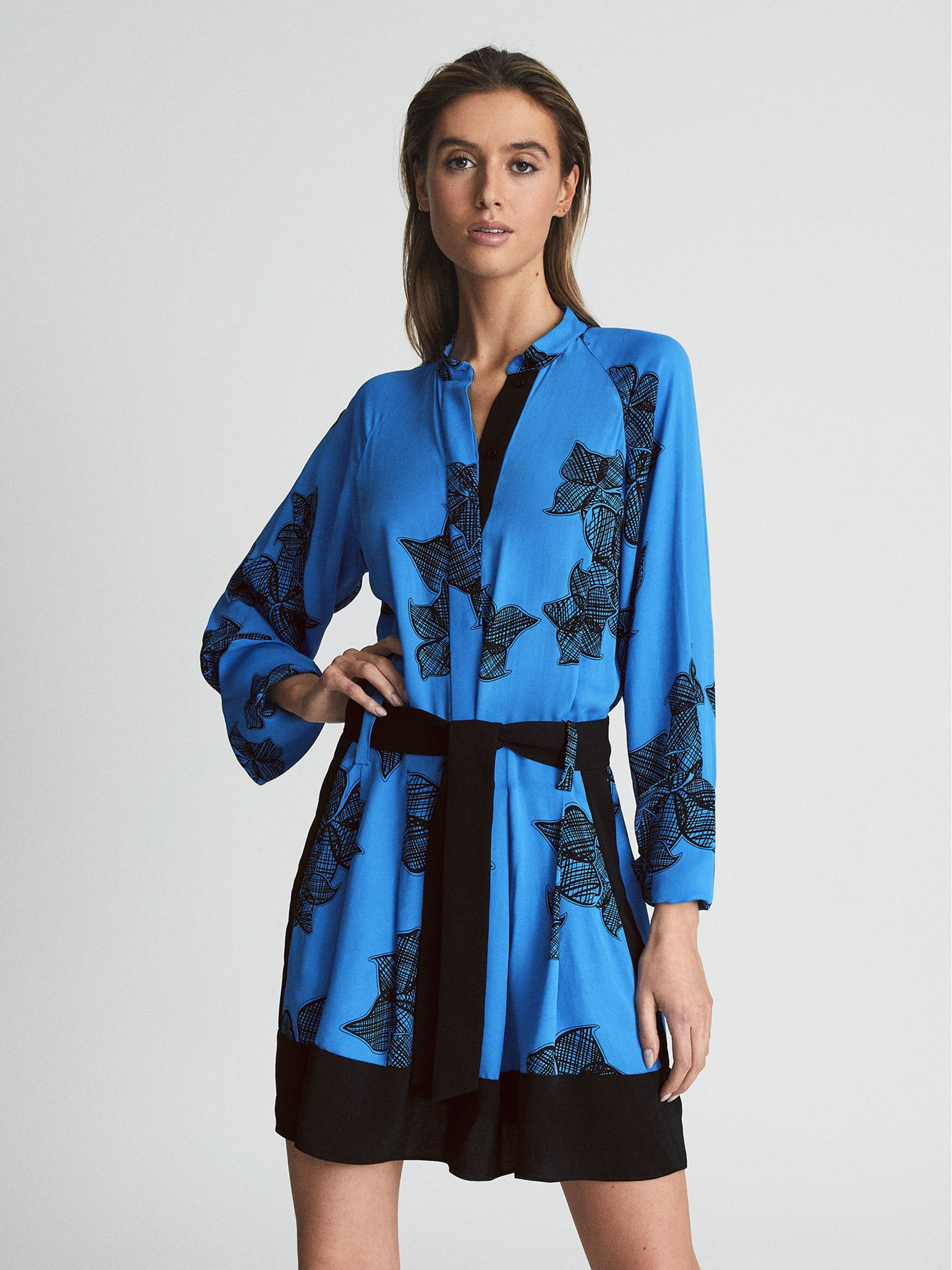 Printed Flippy Dress in Blue - Image 3 of 6