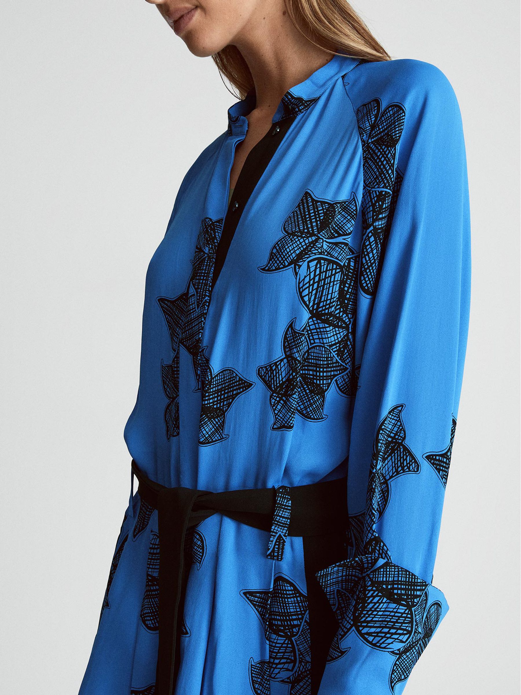 Printed Flippy Dress in Blue - Image 4 of 6