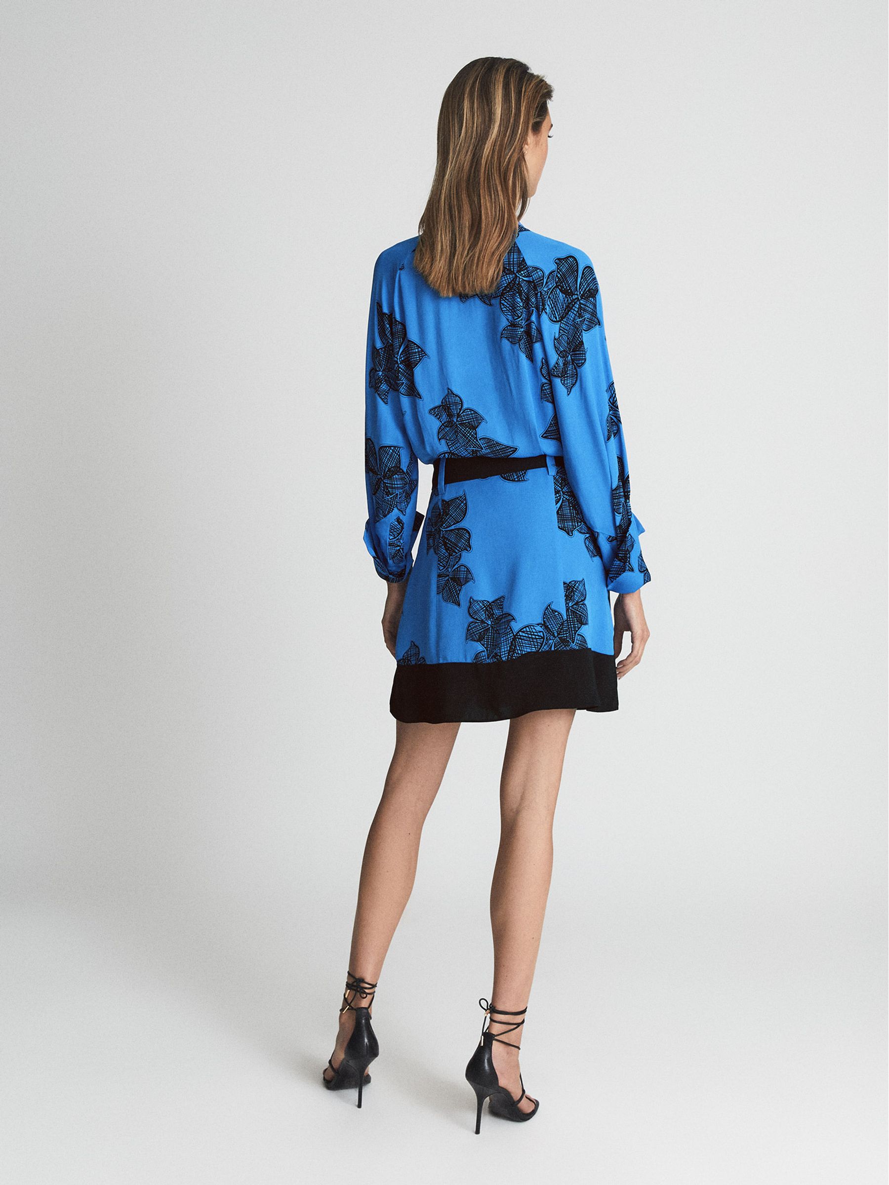 Printed Flippy Dress in Blue - Image 5 of 6