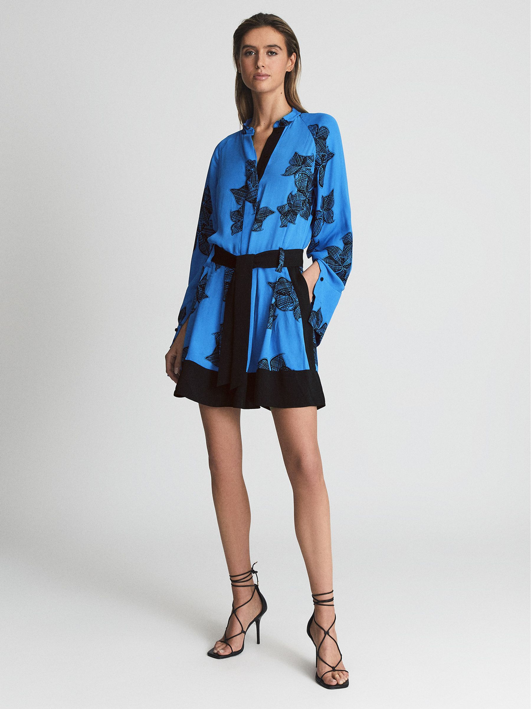 Printed Flippy Dress in Blue - Image 6 of 6