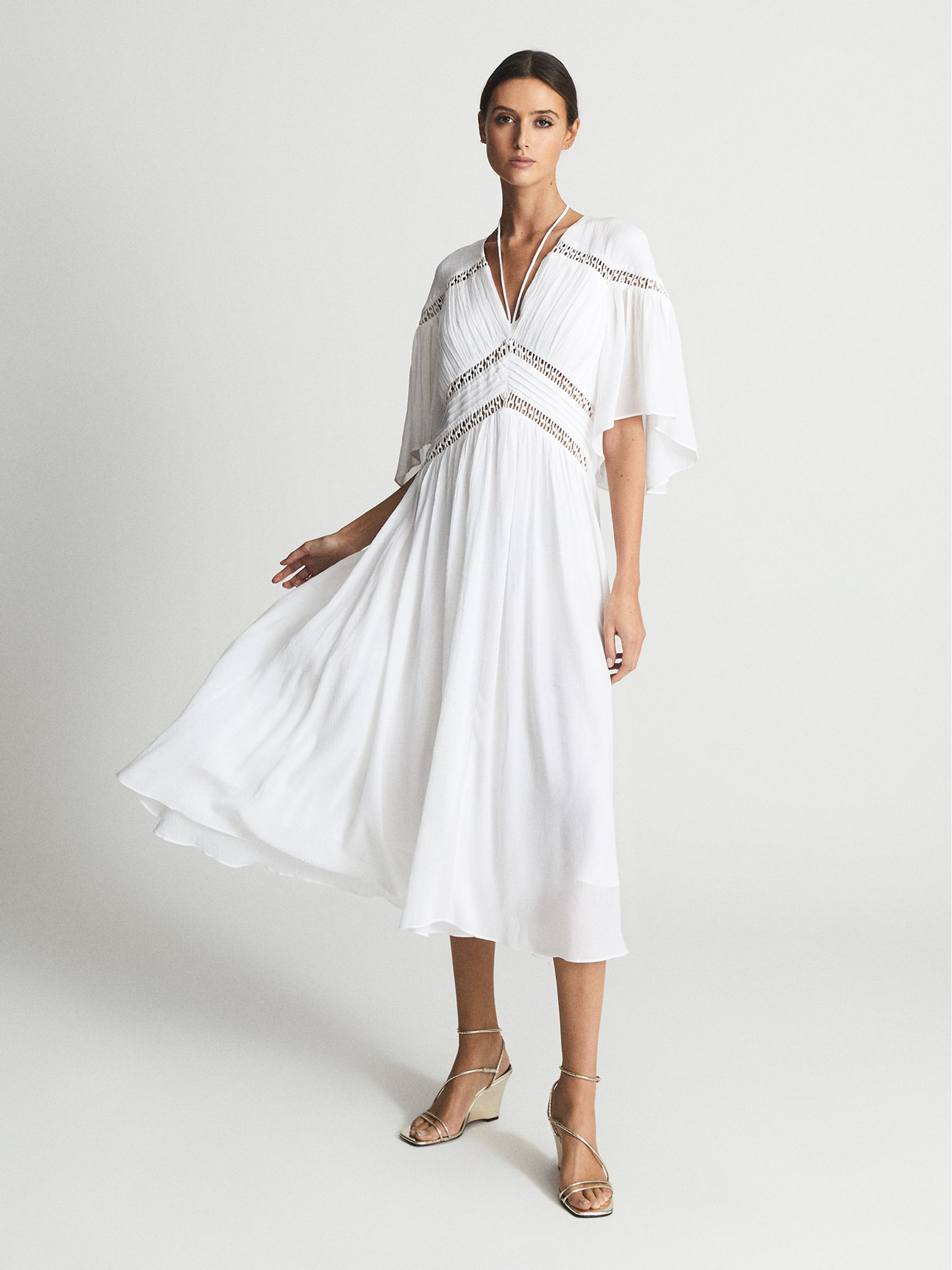 Macrame Midi Dress in White - Image 1 of 6