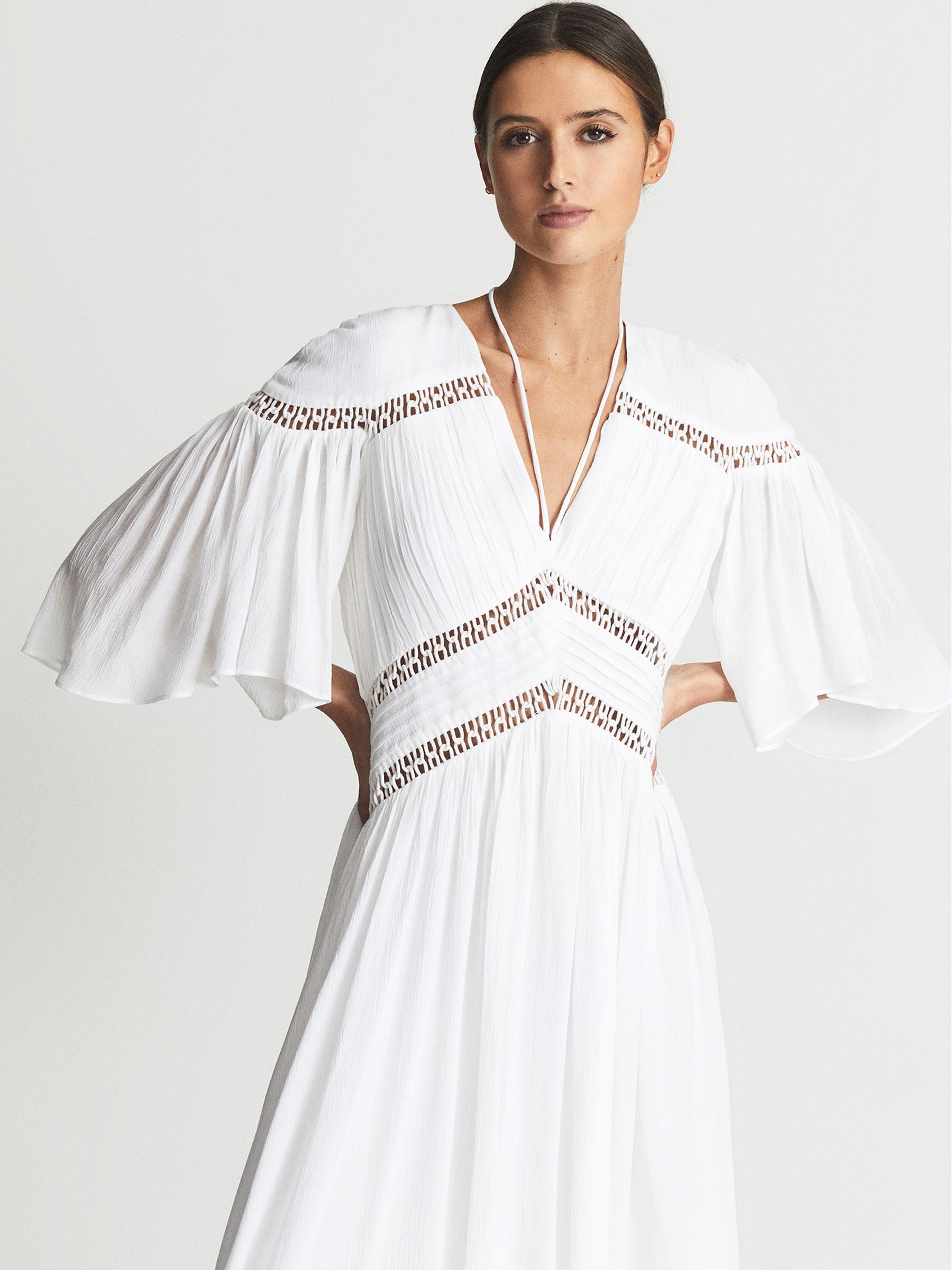 Macrame Midi Dress in White - Image 4 of 6