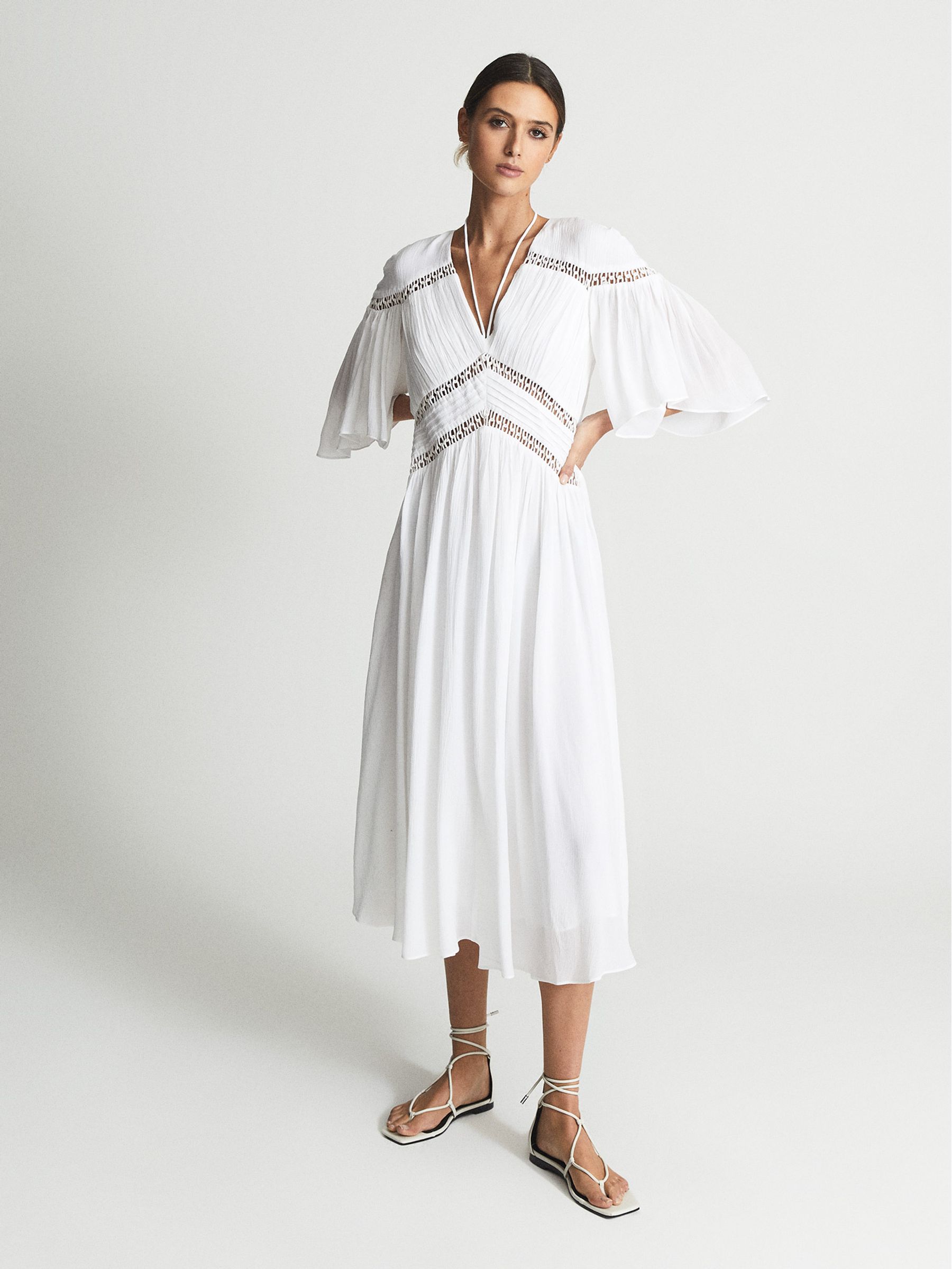 Macrame Midi Dress in White - Image 6 of 6