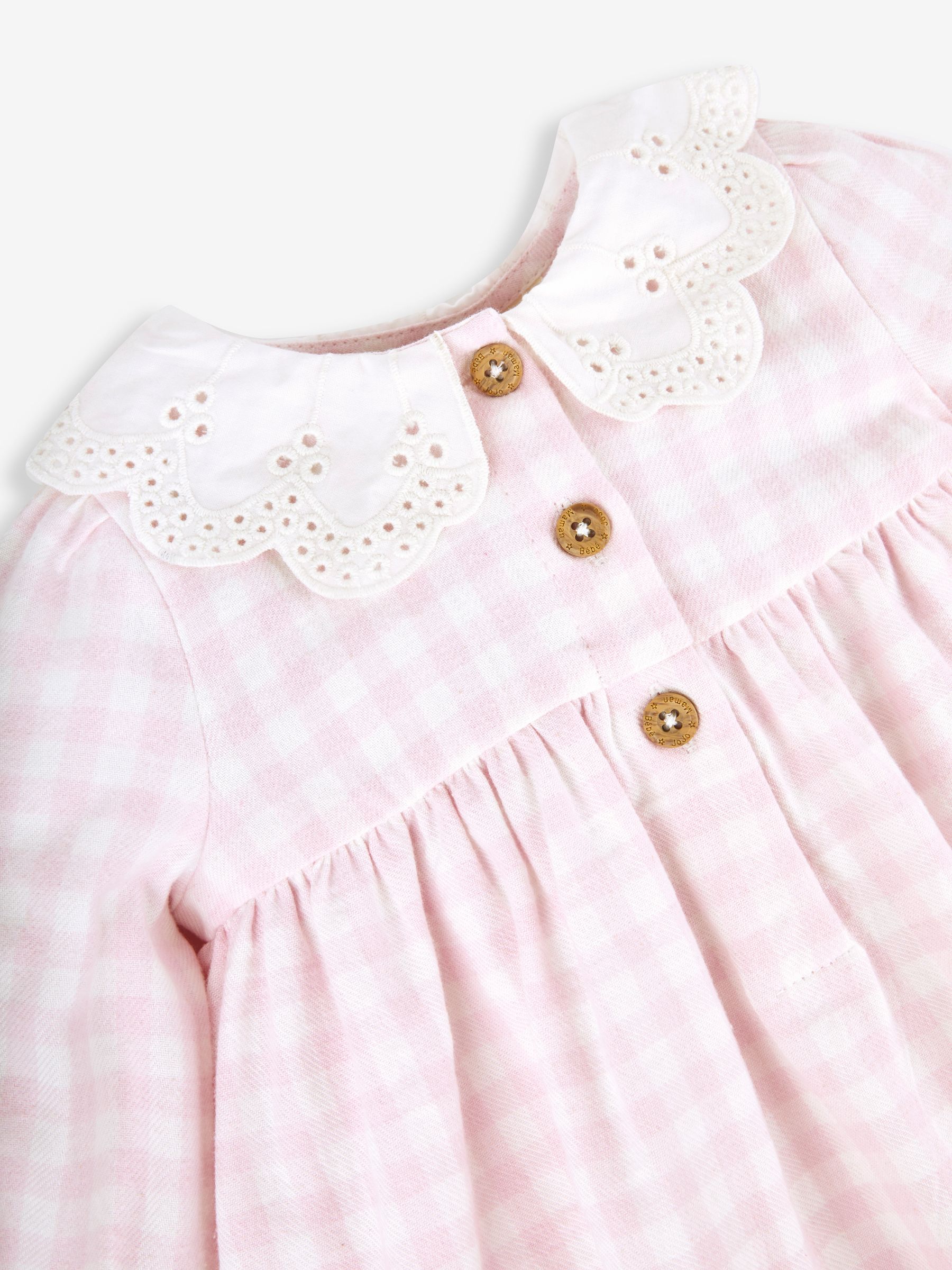 Peter Rabbit Gingham Appliqué Dress & Tights Set in Pink - Image 7 of 8