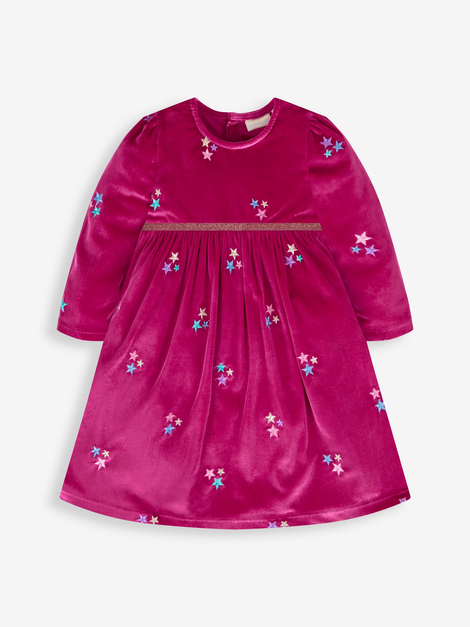 Fuchsia Star Embroidered Velour Party Dress - Image 2 of 4