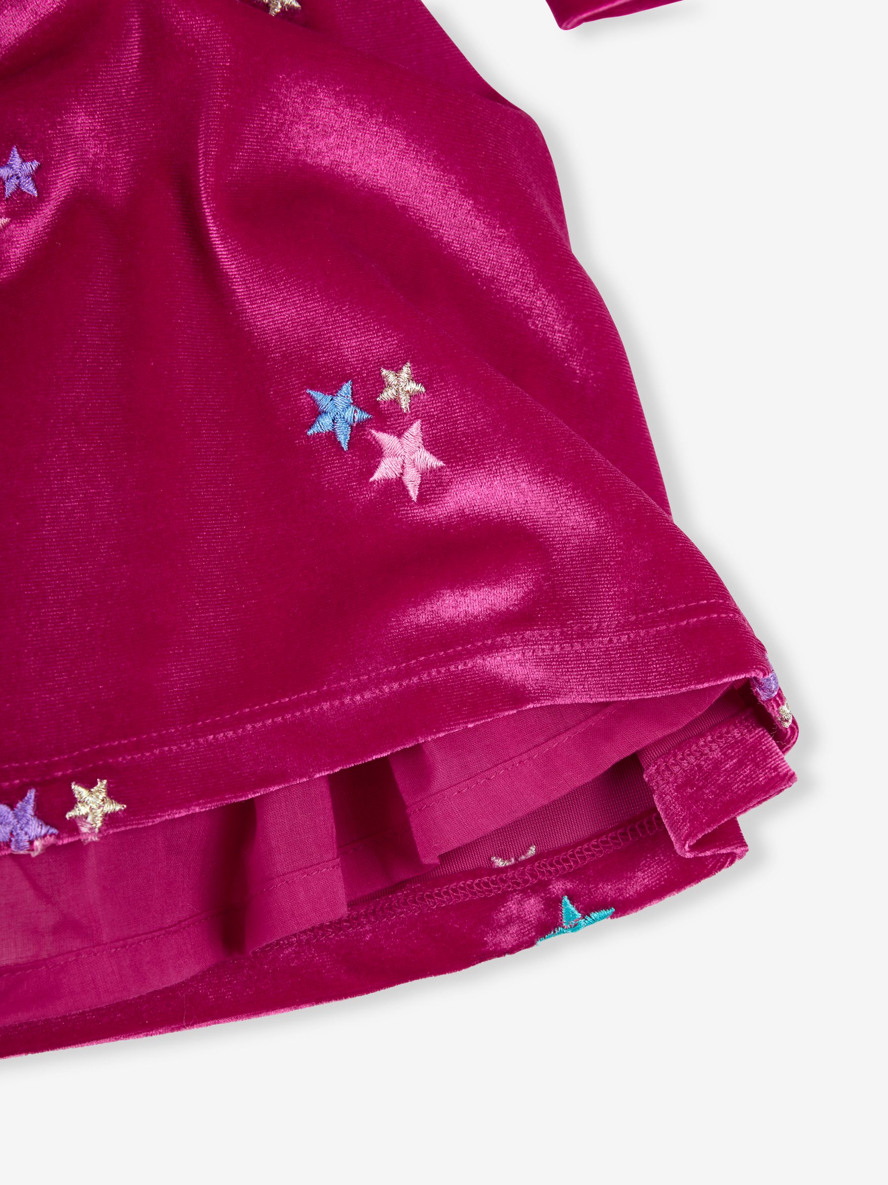 Fuchsia Star Embroidered Velour Party Dress - Image 4 of 4