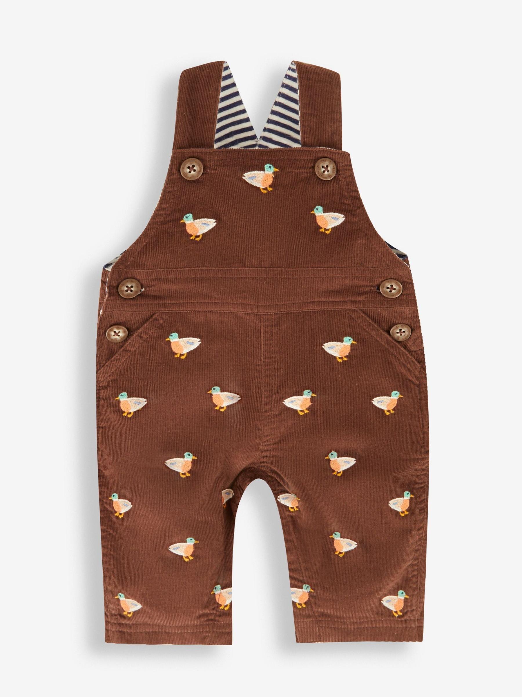 Brown Duck Embroidered Cord Dungarees - Image 1 of 3