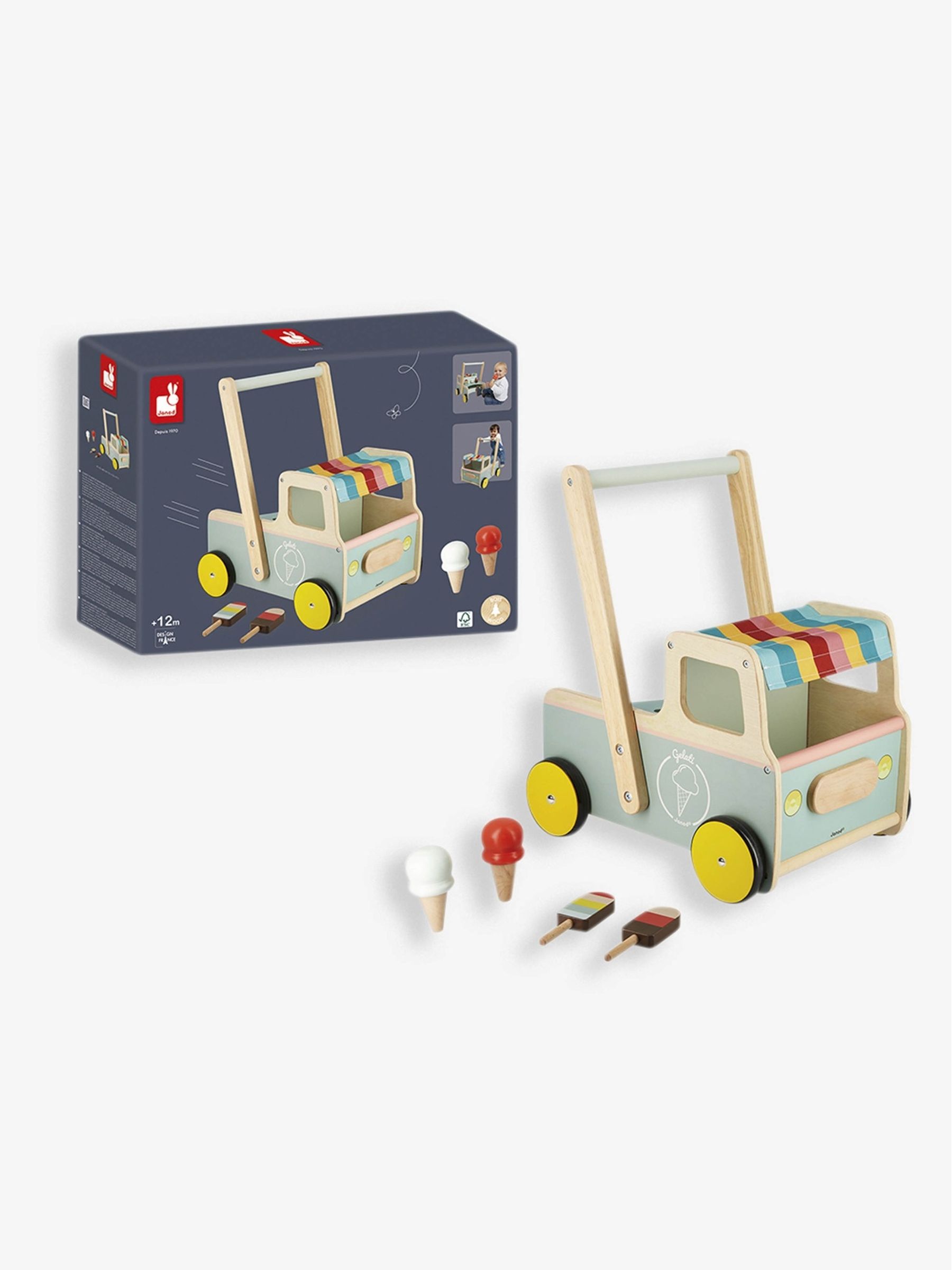 Janod Ice Cream Cart Push Along Trollet - Image 2 of 3