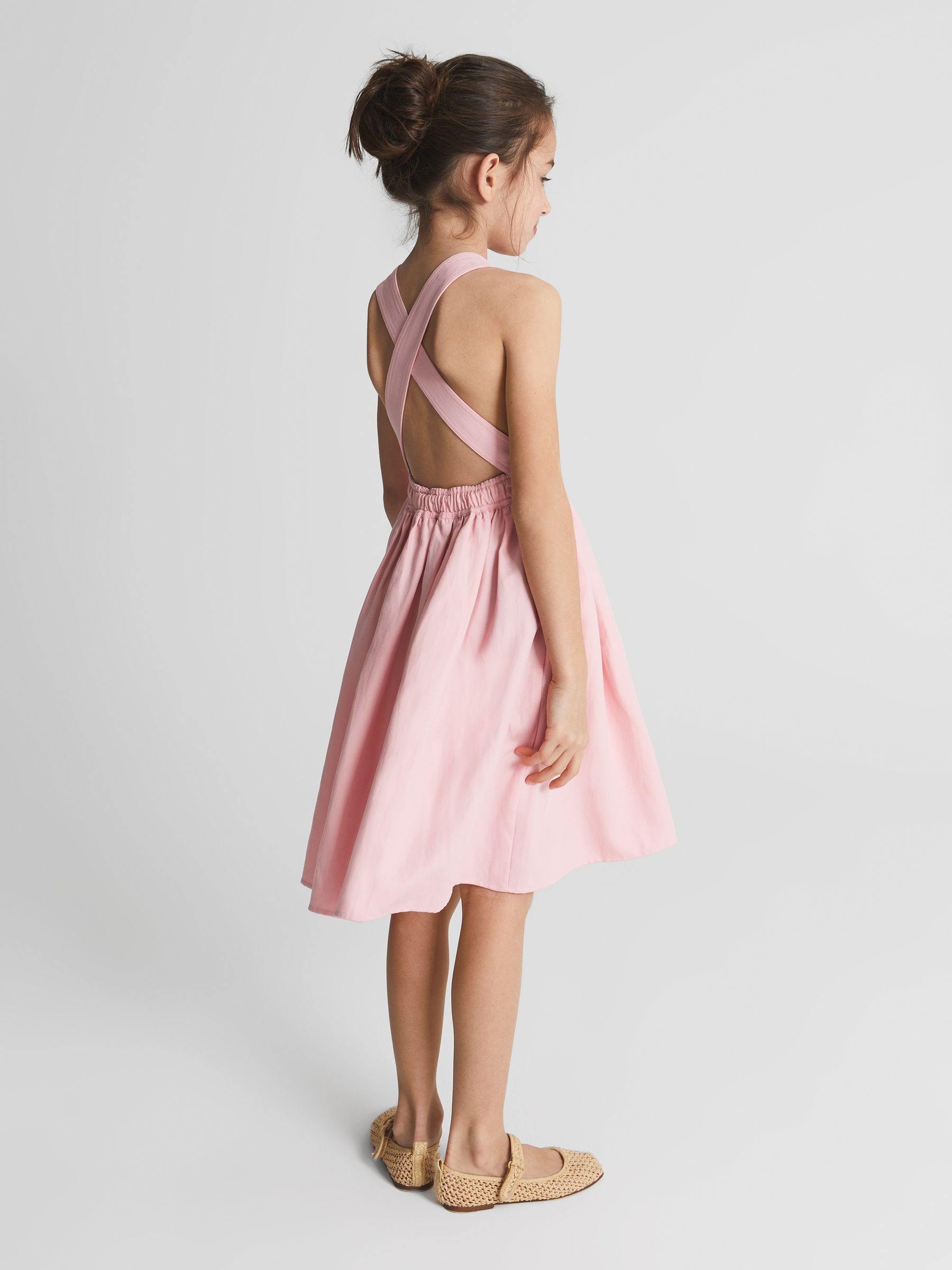 Cross Back Dress in Pink - Image 3 of 4