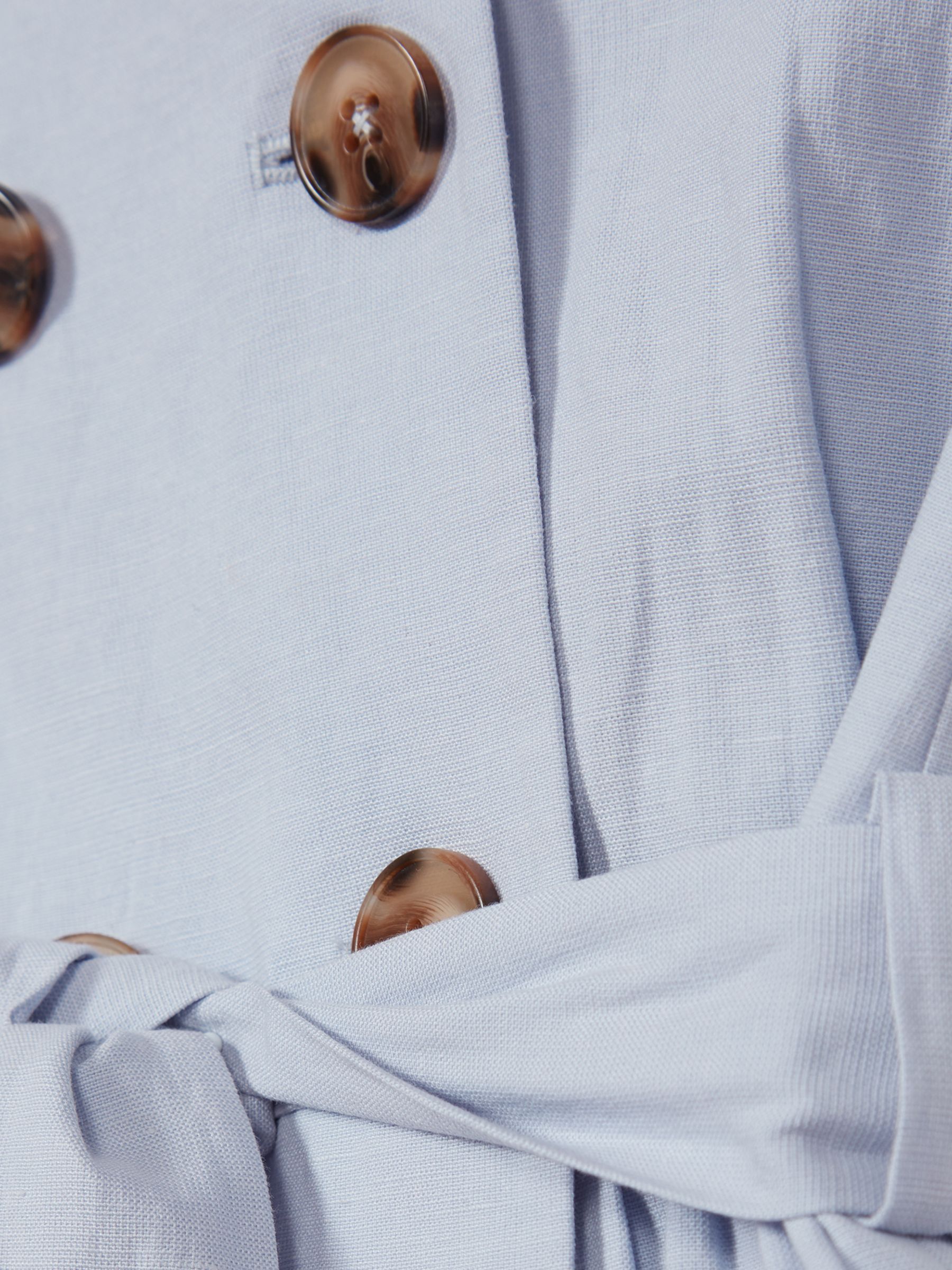 Linen Blend Mini Dress in Pale Blue - Image 6 of 6