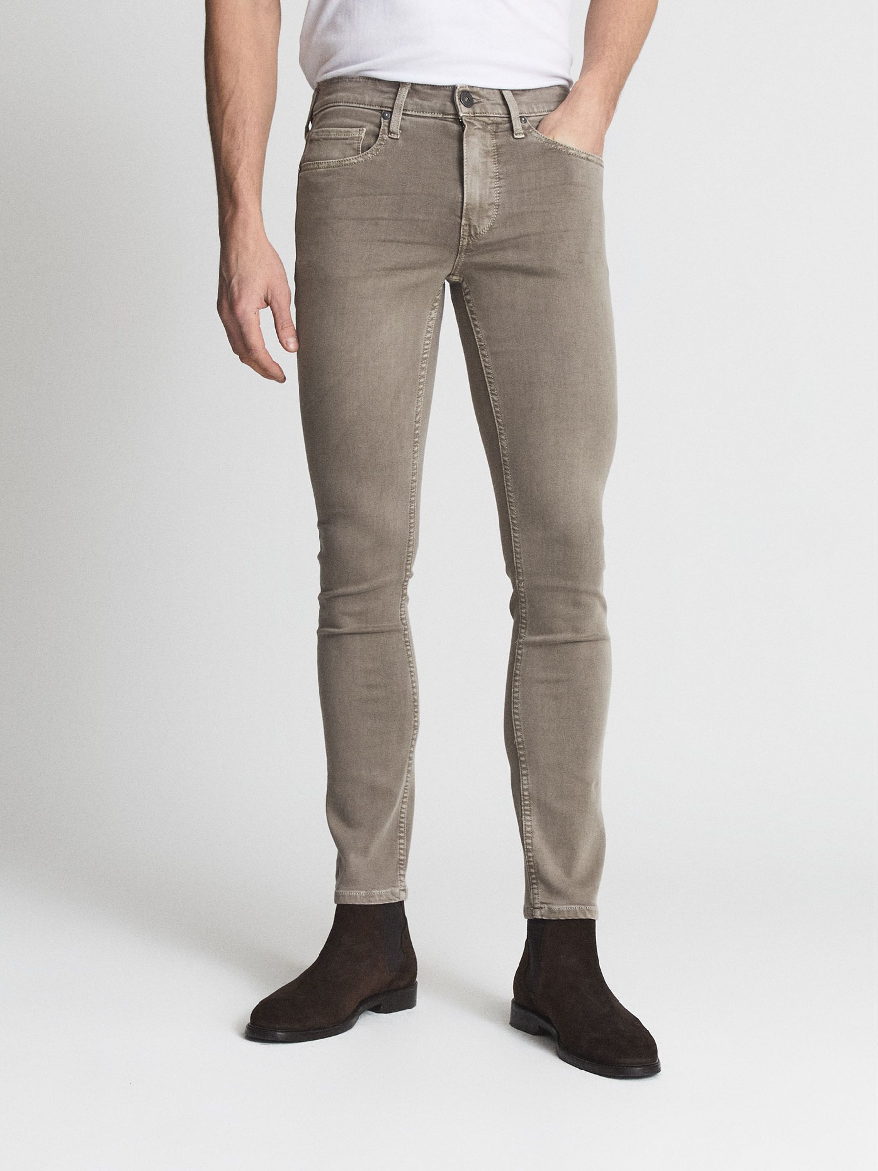 Paige High Stretch Slim Fit Jeans in Vintage Beige Ash - Image 3 of 6