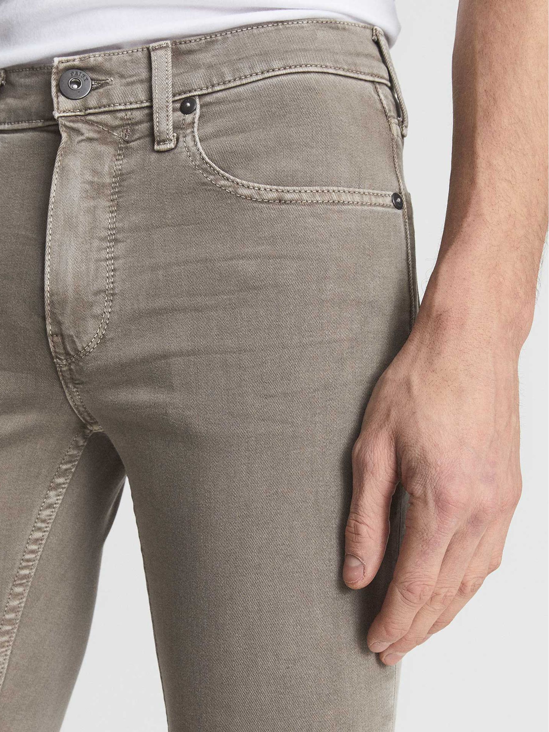 Paige High Stretch Slim Fit Jeans in Vintage Beige Ash - Image 4 of 6