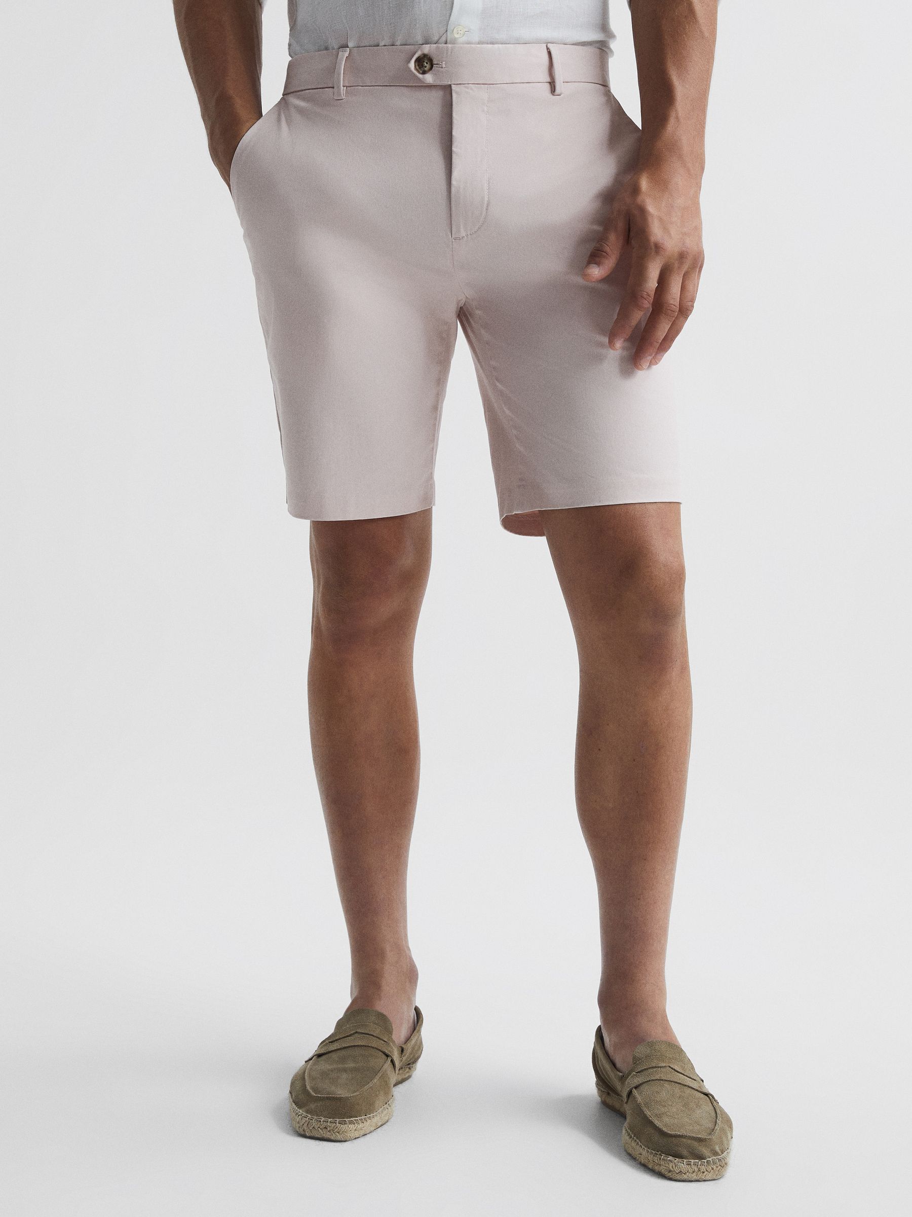 Modern Fit Chino Shorts in Soft Pink - Image 1 of 6 Modern Fit Chino Shorts in Soft Pink - Image 1 of 6