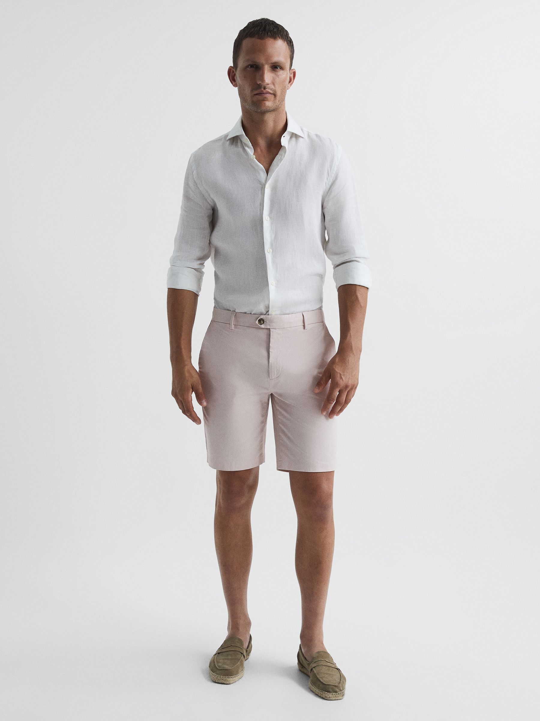 Modern Fit Chino Shorts in Soft Pink - Image 3 of 6