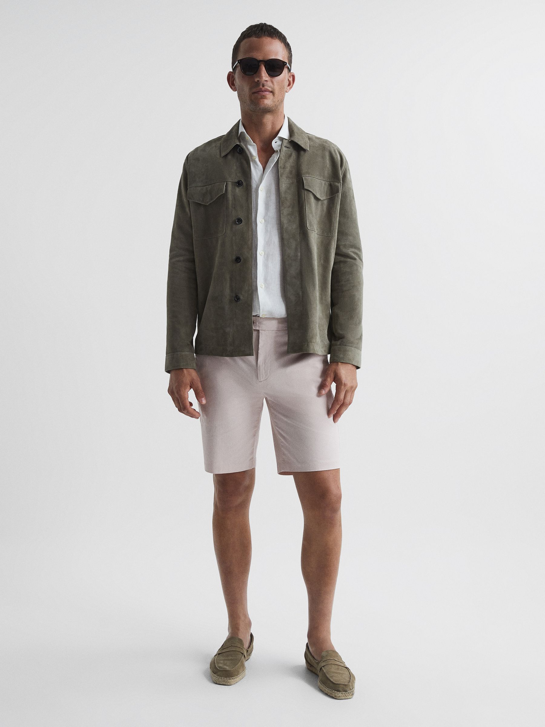 Modern Fit Chino Shorts in Soft Pink - Image 6 of 6