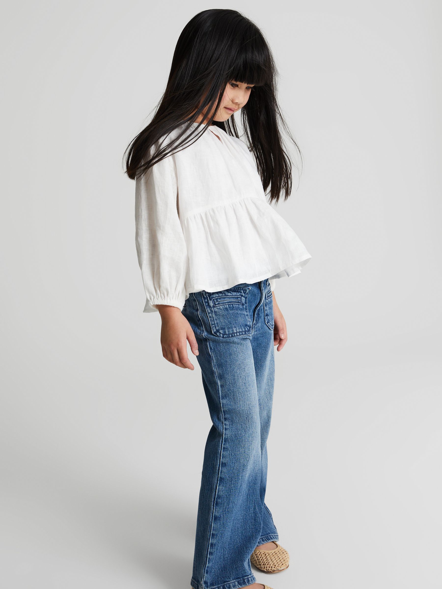 Long Sleeve Blouse in White - Image 3 of 8