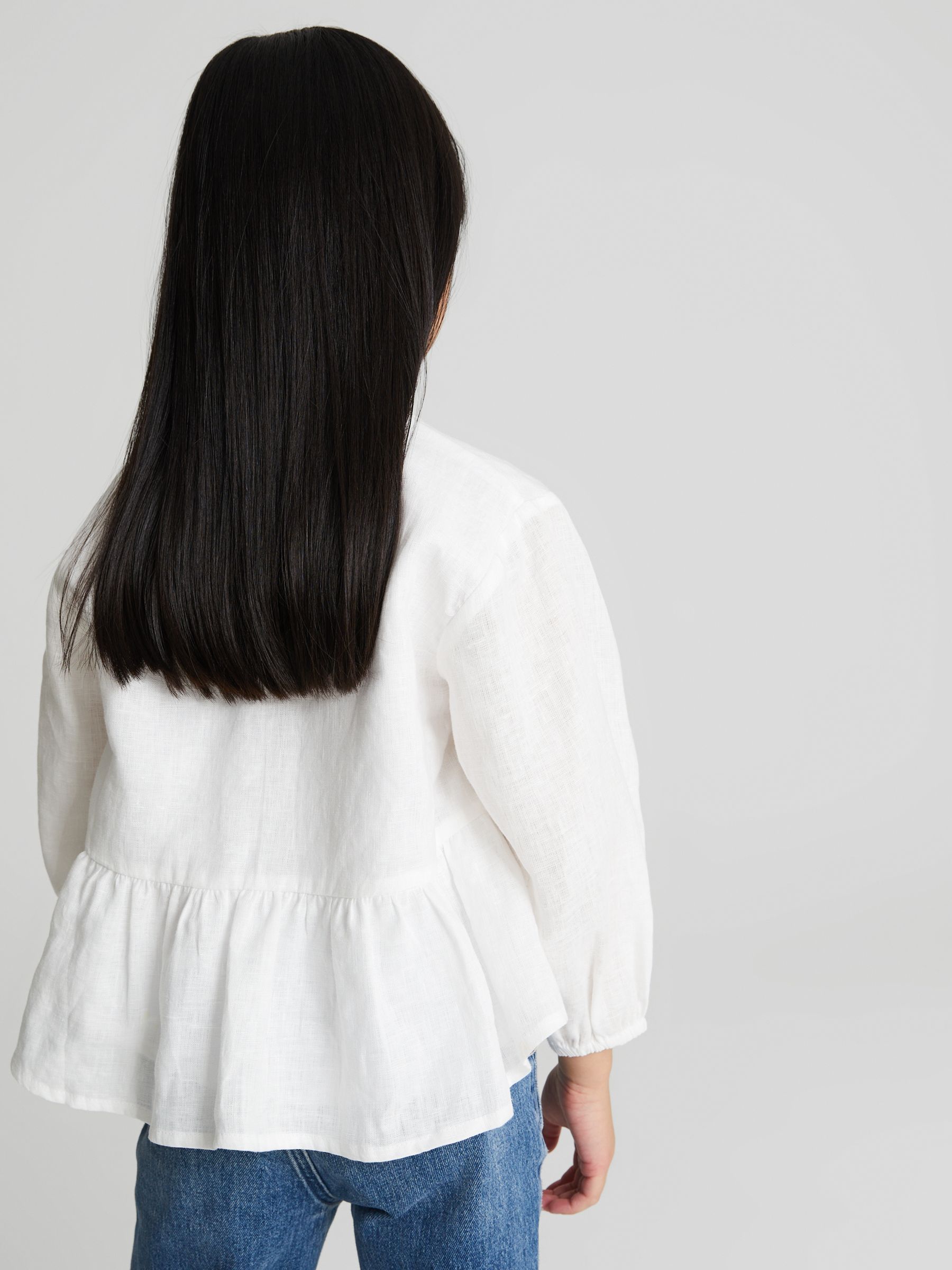 Long Sleeve Blouse in White - Image 5 of 8