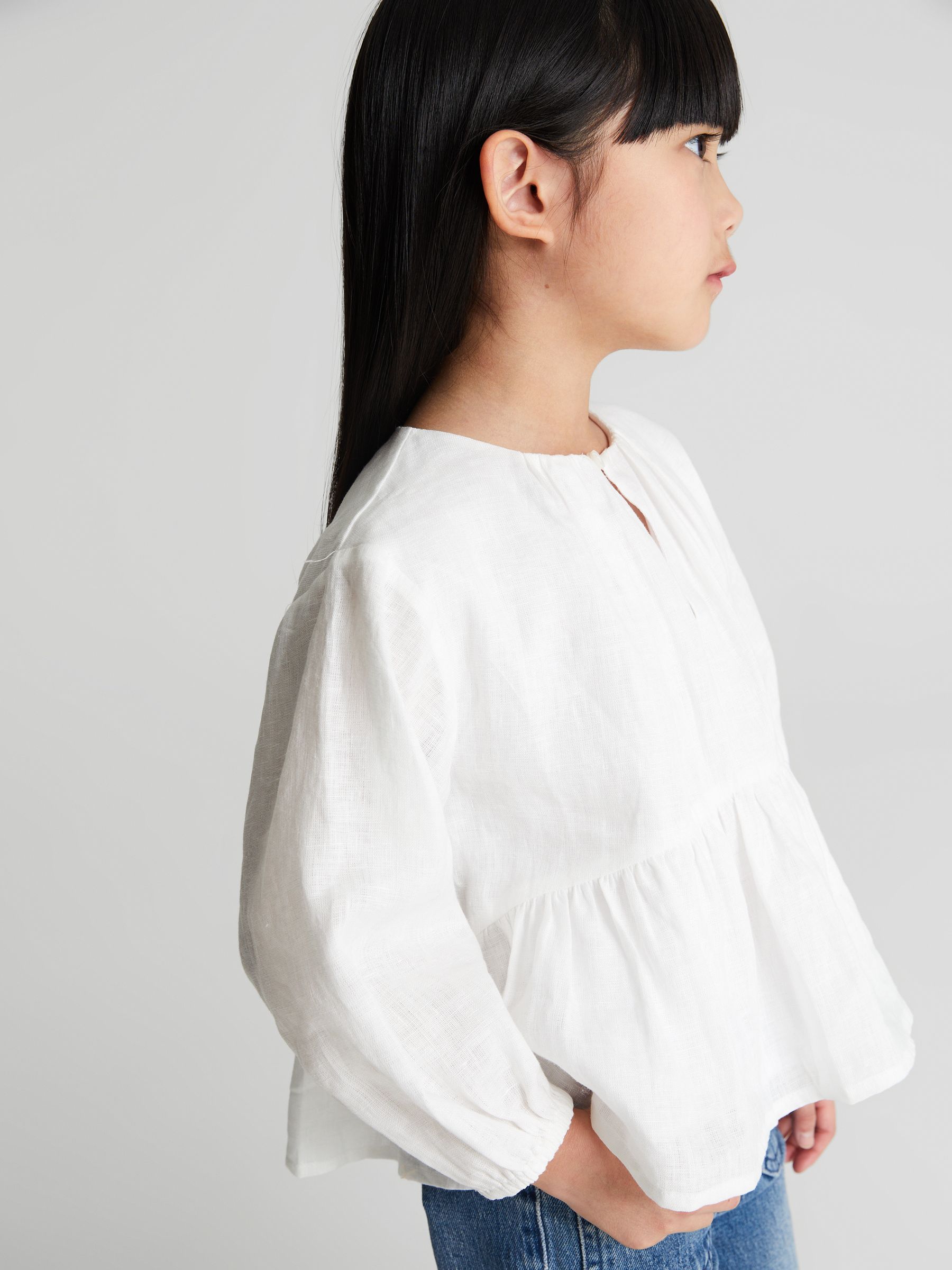 Long Sleeve Blouse in White - Image 6 of 8