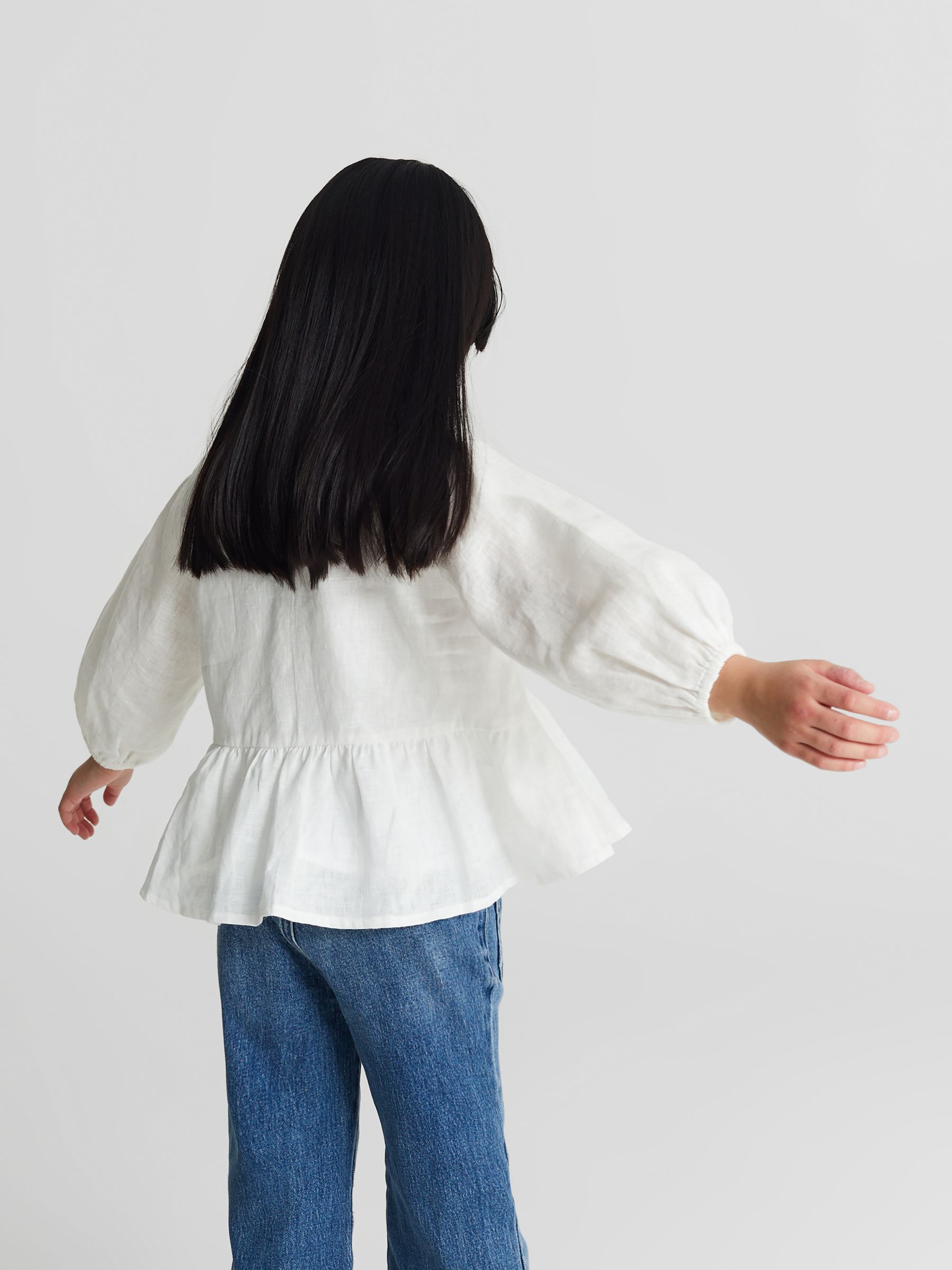 Long Sleeve Blouse in White - Image 7 of 8