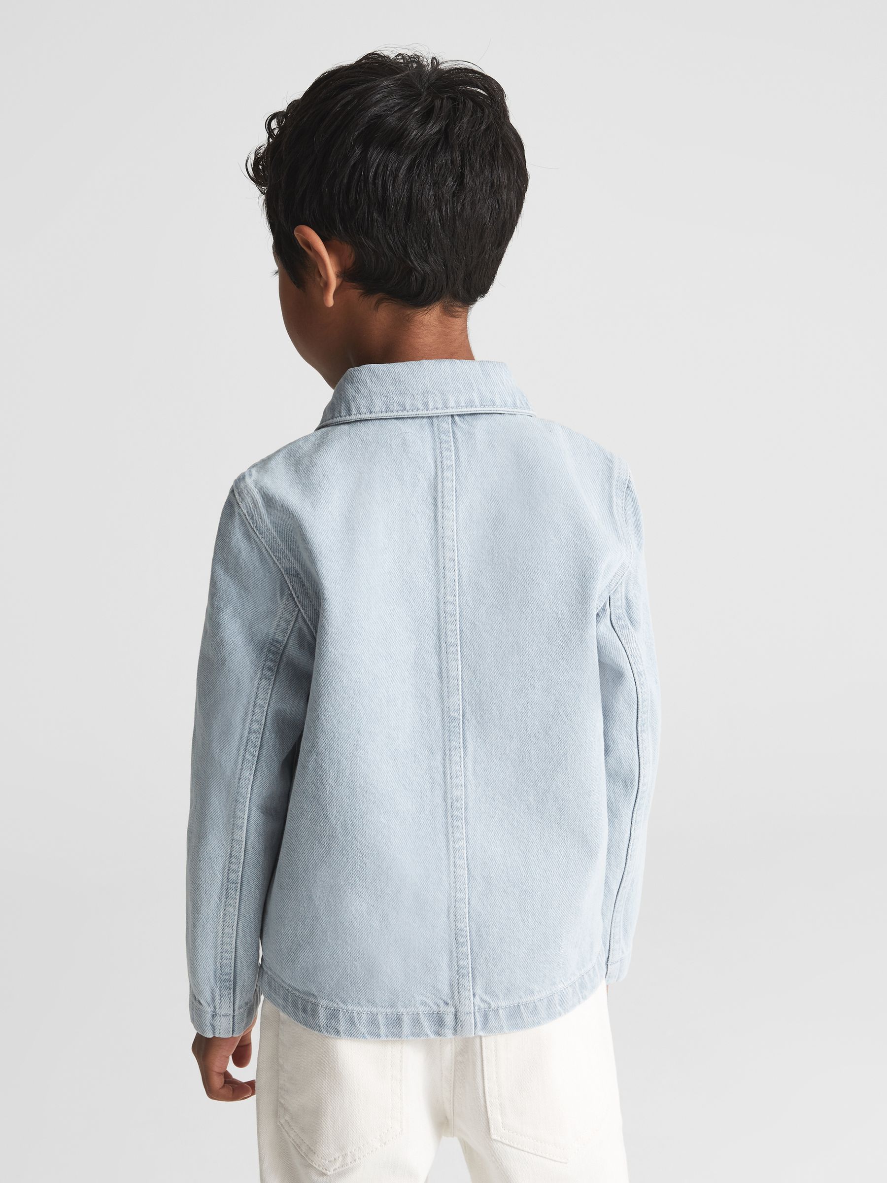 Denim Worker Jacket in Light Blue - Image 5 of 6