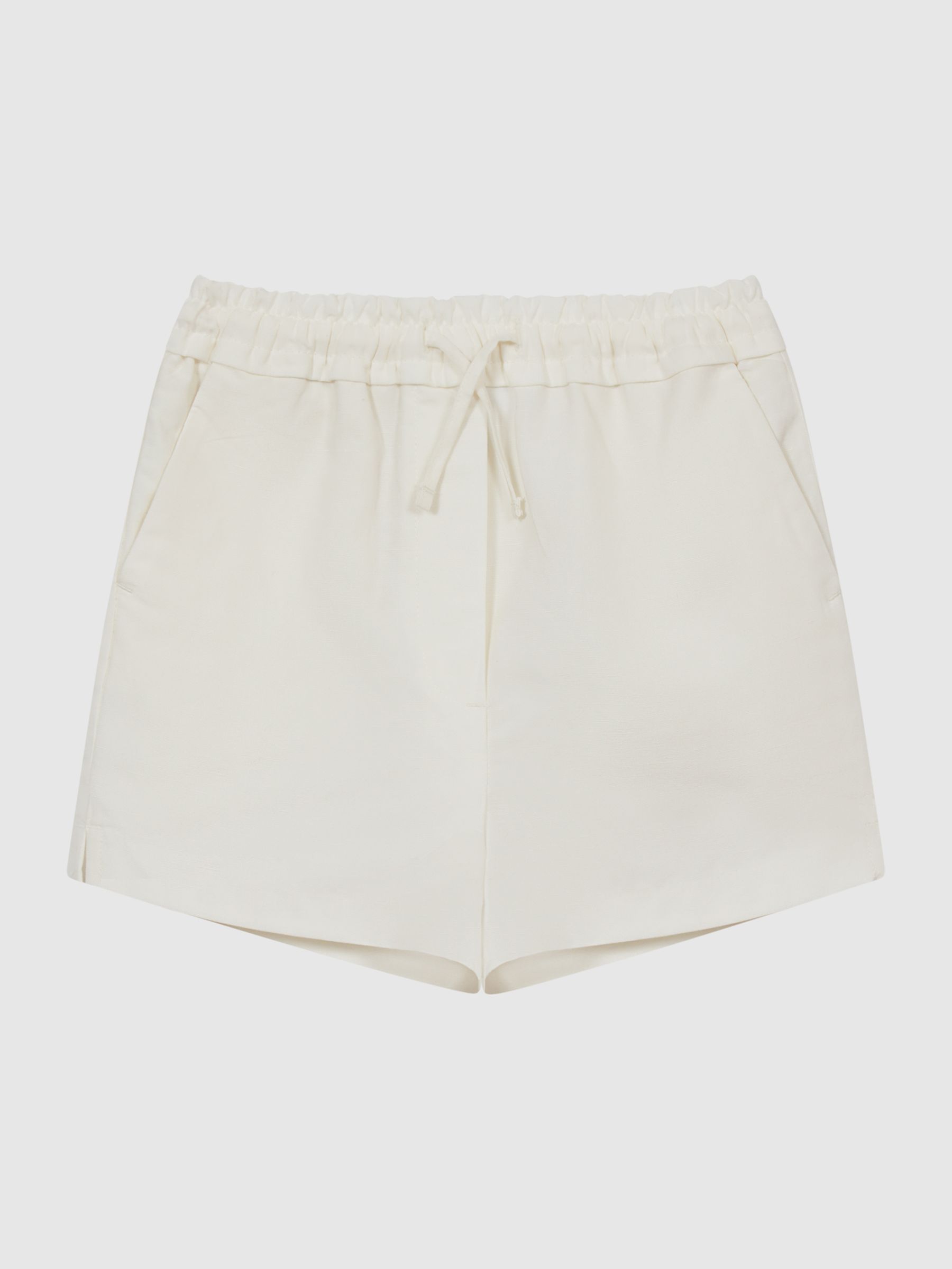 Linen Shorts in White - Image 2 of 5
