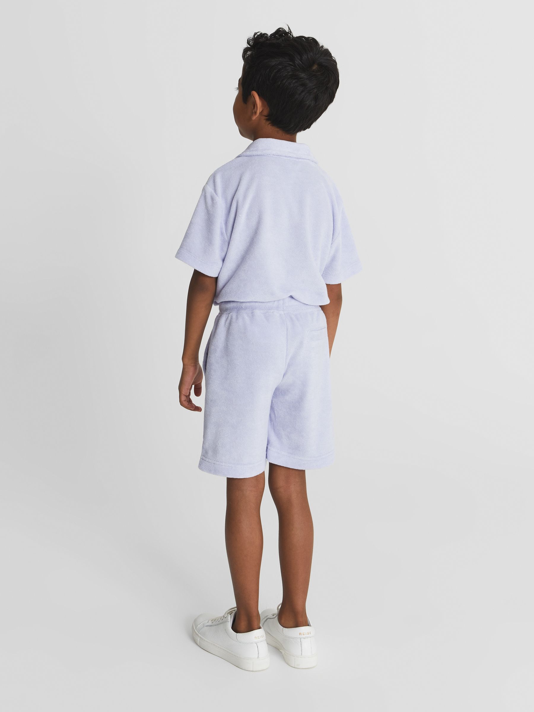 Towelling Shorts in Lilac - Image 4 of 5
