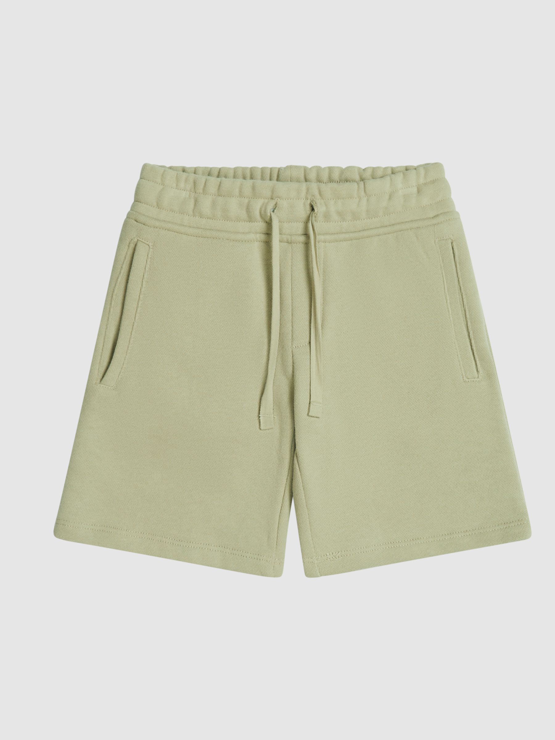 Drawstring Jersey Shorts in Sage - Image 2 of 7