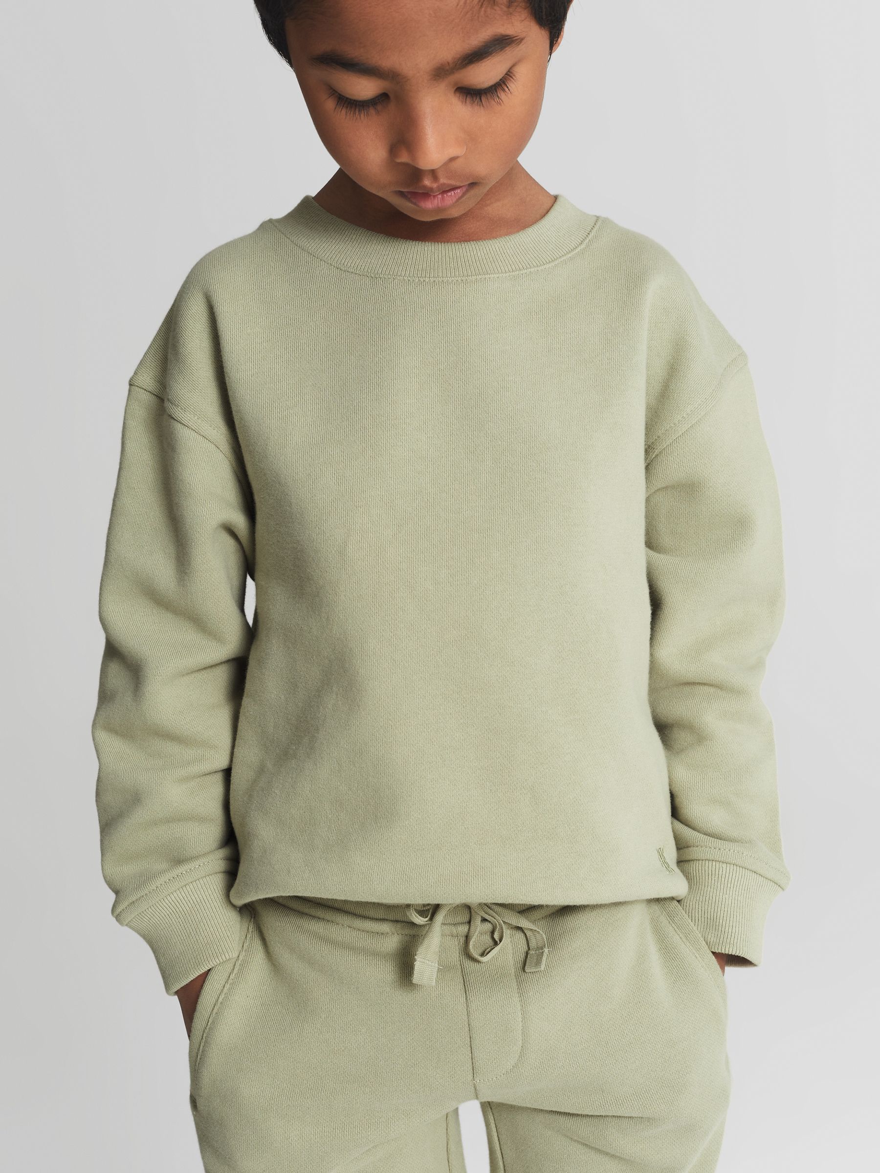 Drawstring Jersey Shorts in Sage - Image 4 of 7