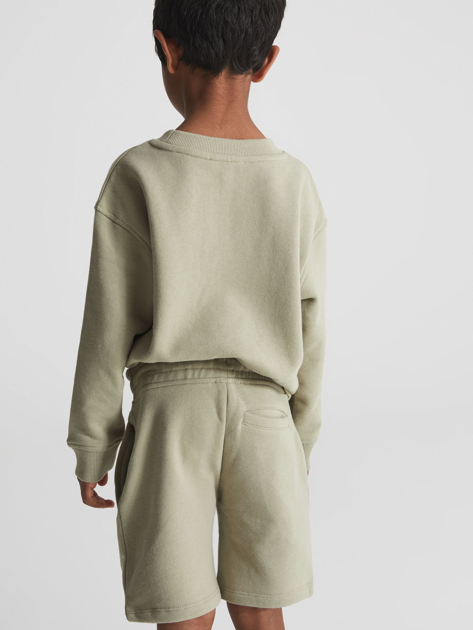 Drawstring Jersey Shorts in Sage - Image 5 of 7