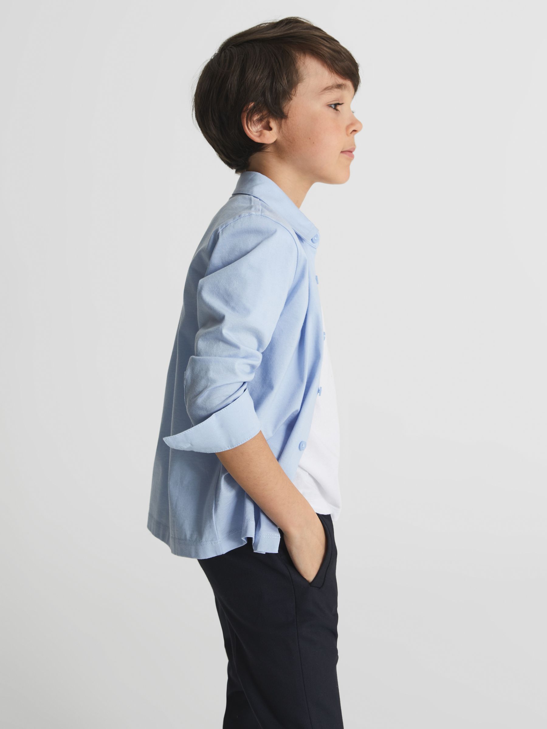 Cotton Shirt in Soft Blue - Image 1 of 5