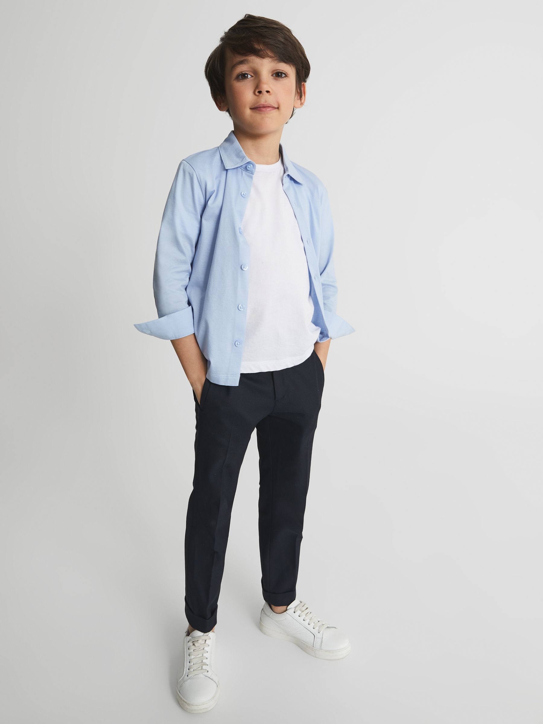 Cotton Shirt in Soft Blue - Image 3 of 5