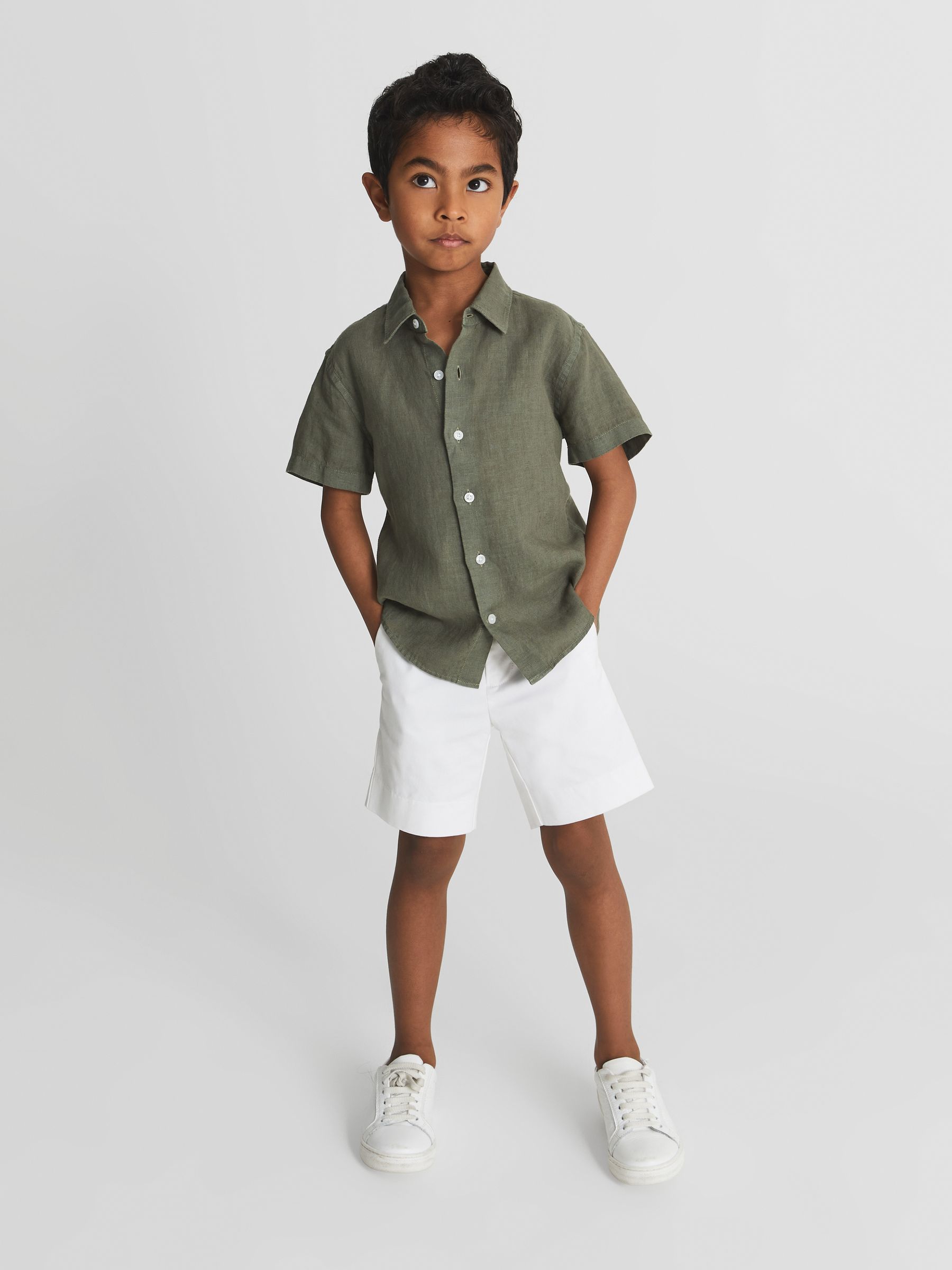 Junior Casual Chino Shorts in White - Image 3 of 6