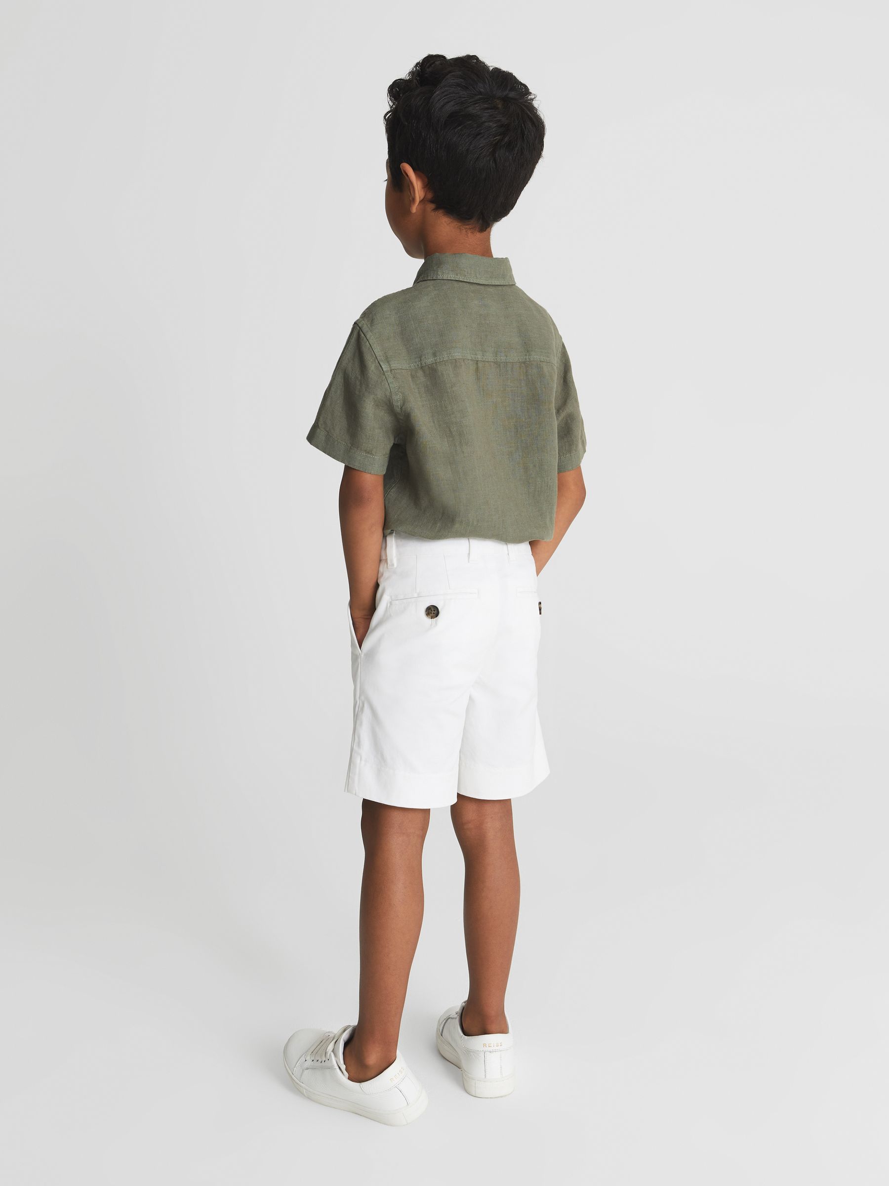 Junior Casual Chino Shorts in White - Image 4 of 6