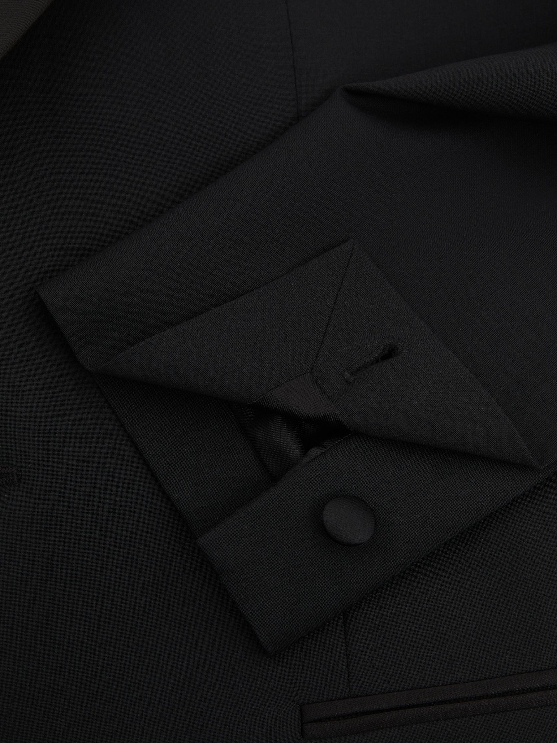 Modern Fit Satin Lapel Tuxedo Jacket in Black - Image 6 of 7