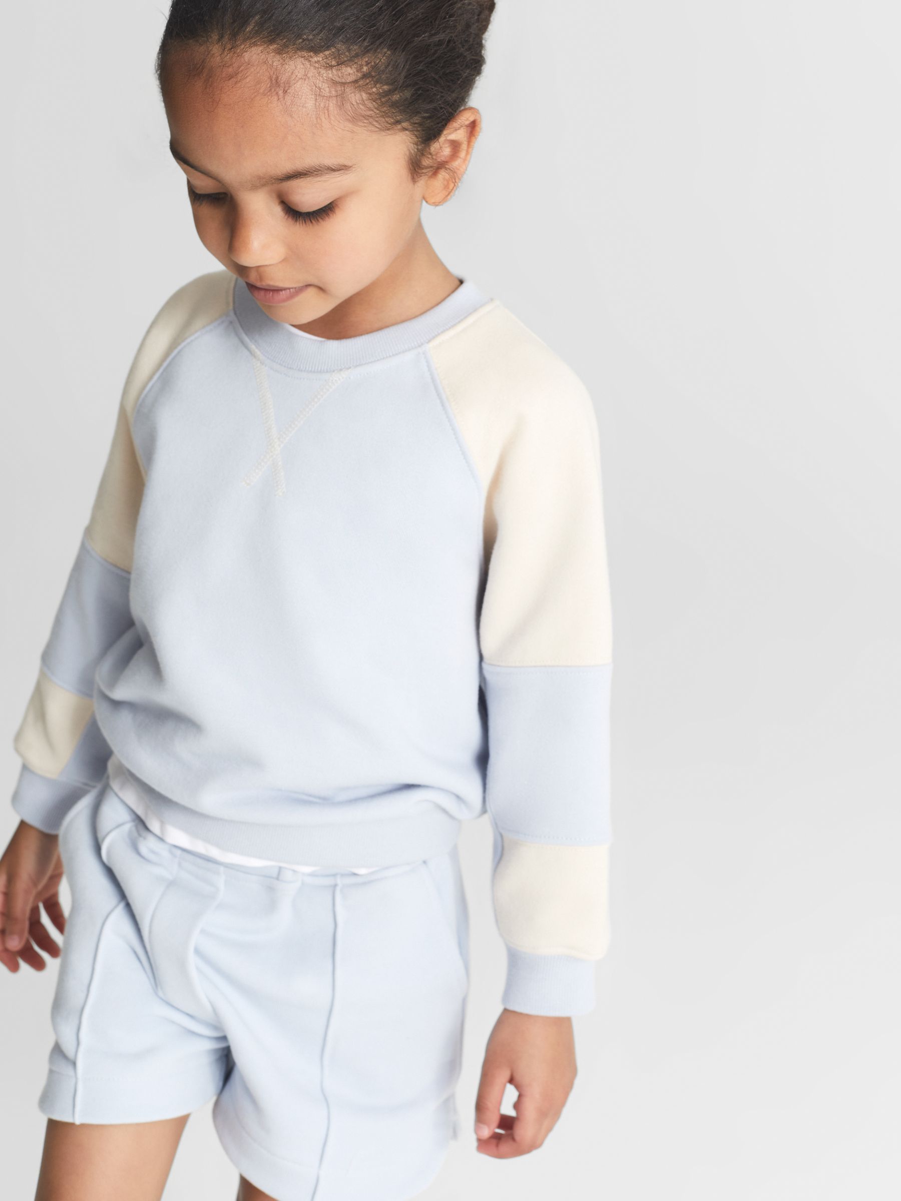 Colourblock Jersey Sweatshirt in Blue - Image 6 of 7