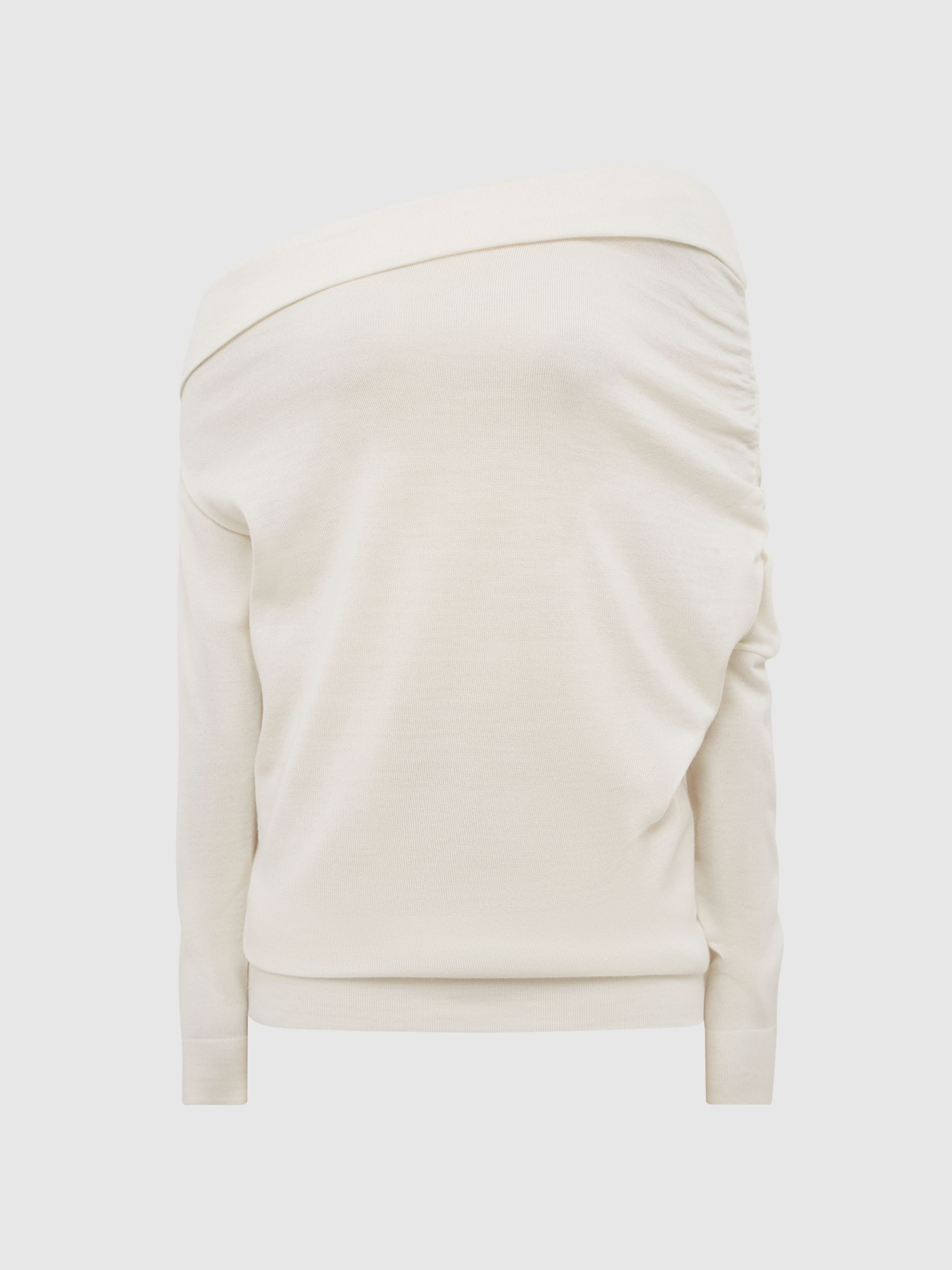 Off Shoulder Wool Top in Cream - Image 11 of 12