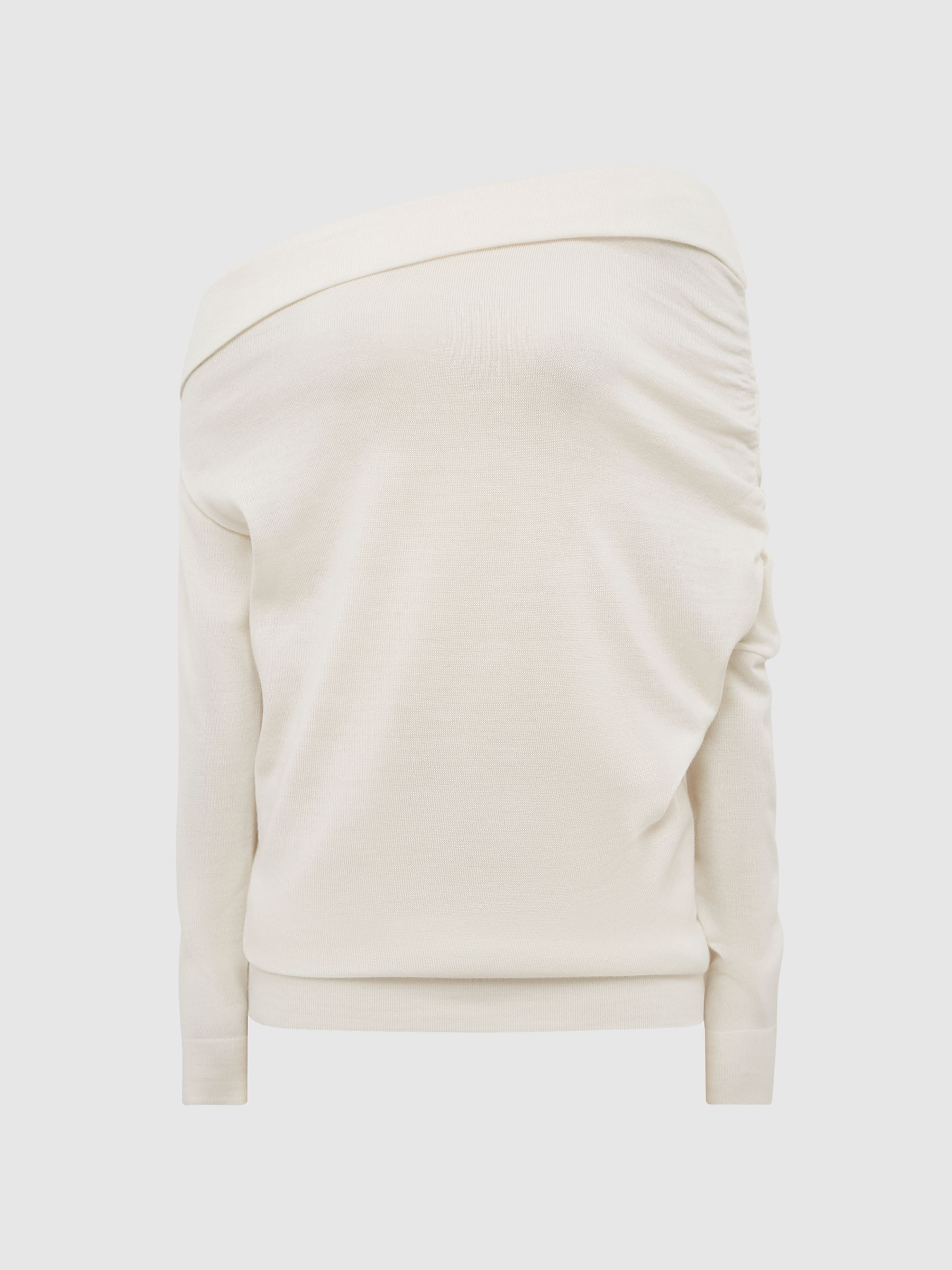 Off Shoulder Wool Top in Cream - Image 12 of 12