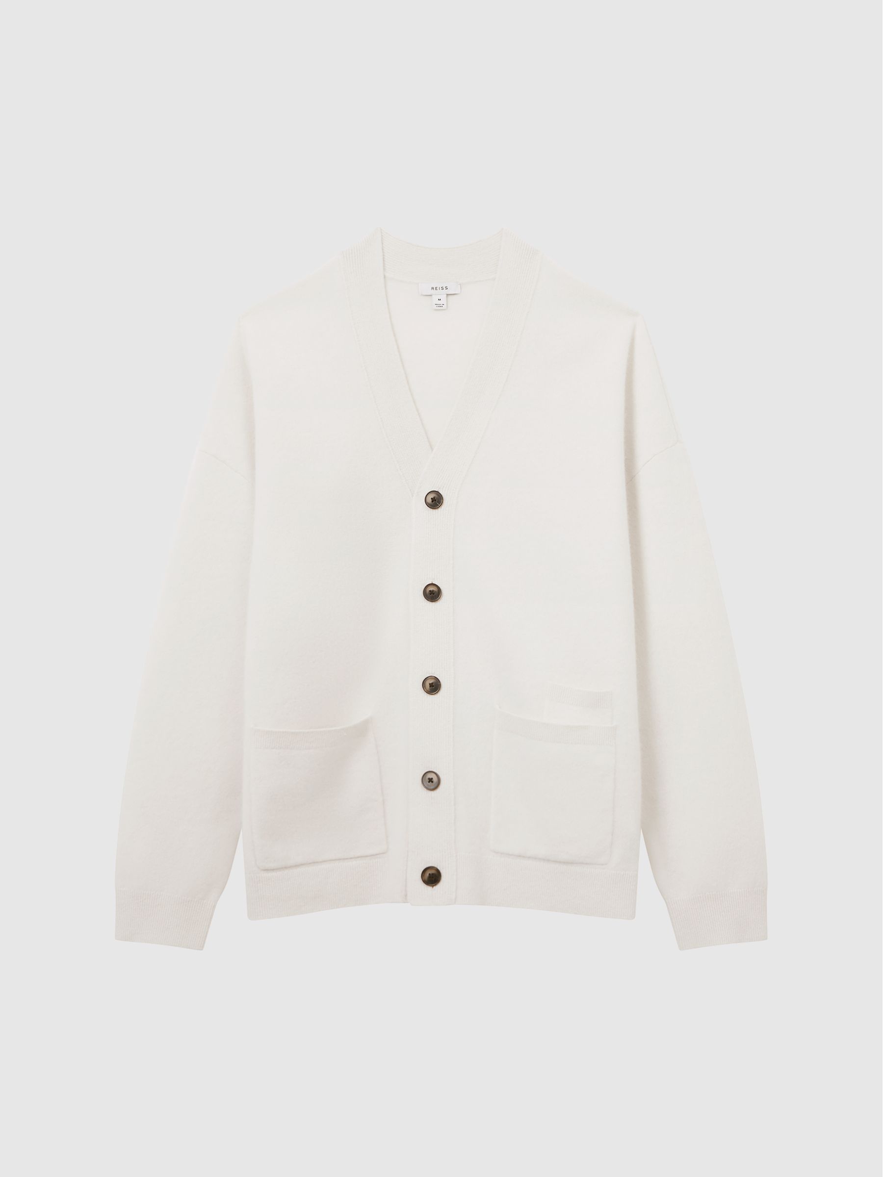 Merino Blend Cardigan in Ecru - Image 2 of 7