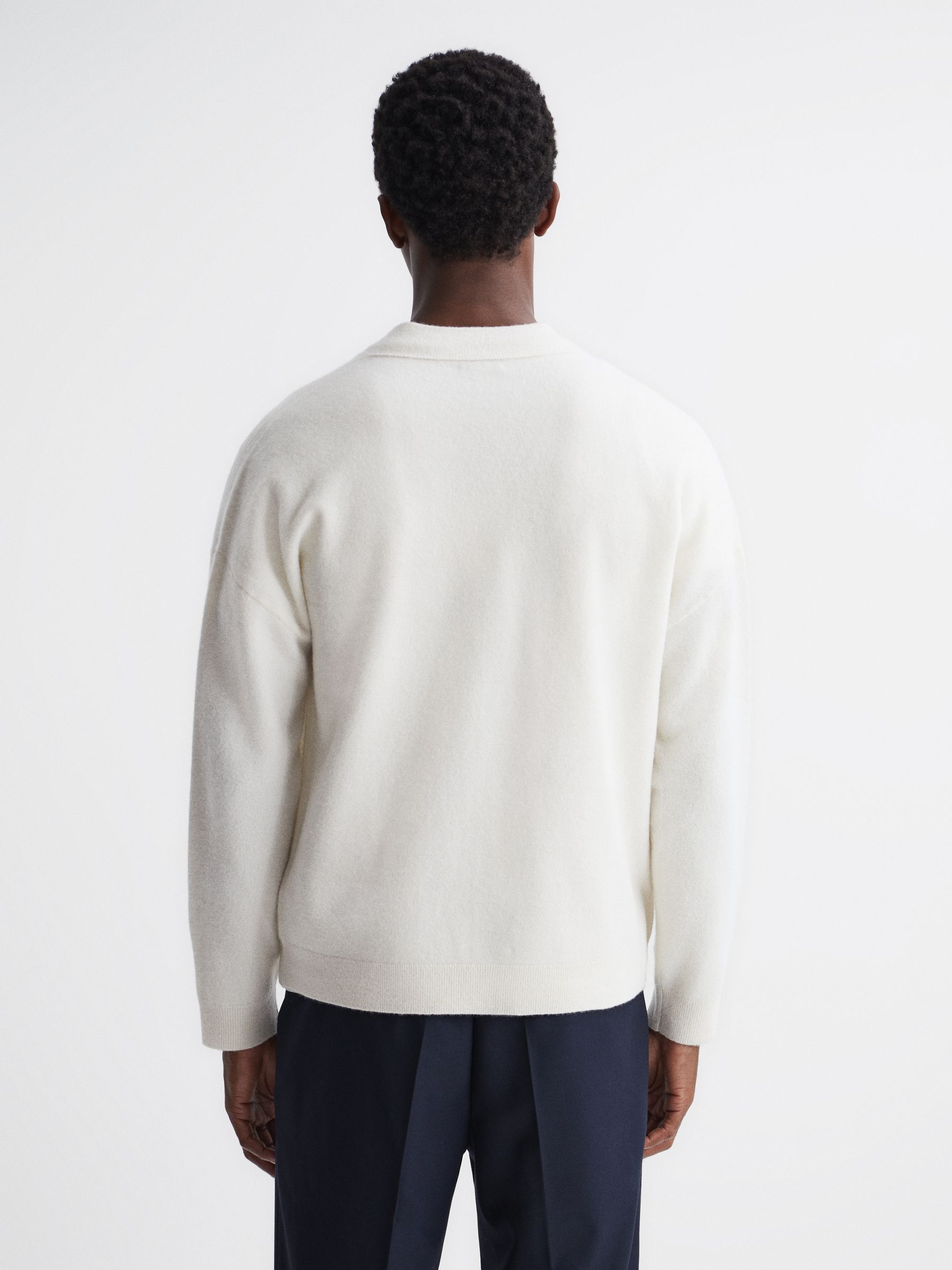 Merino Blend Cardigan in Ecru - Image 5 of 7