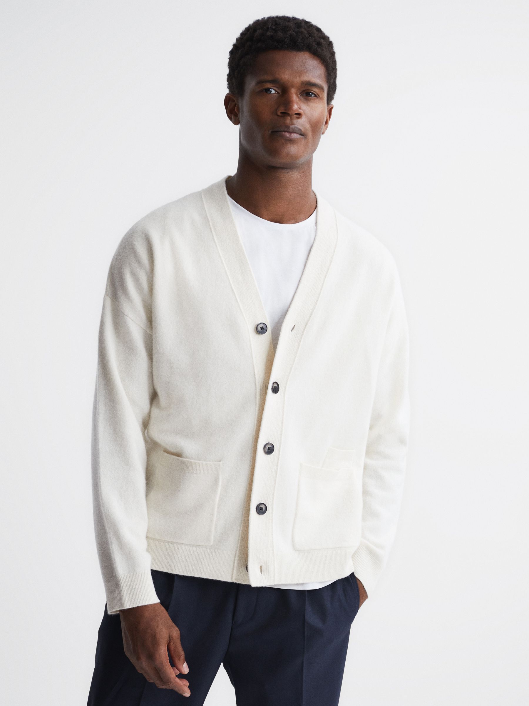 Merino Blend Cardigan in Ecru - Image 7 of 7