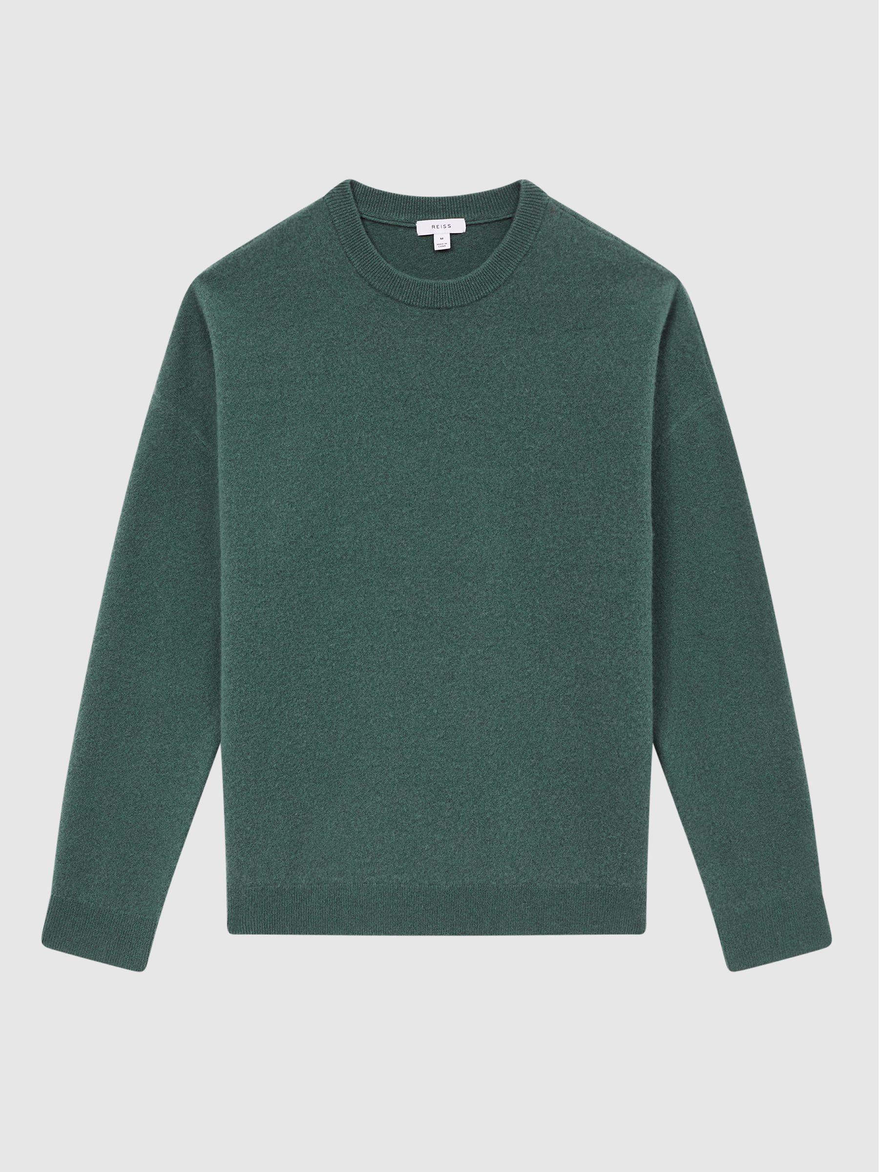 Merino Blend Crew Neck Jumper in Pine Green - Image 2 of 6 Merino Blend Crew Neck Jumper in Pine Green - Image 2 of 6