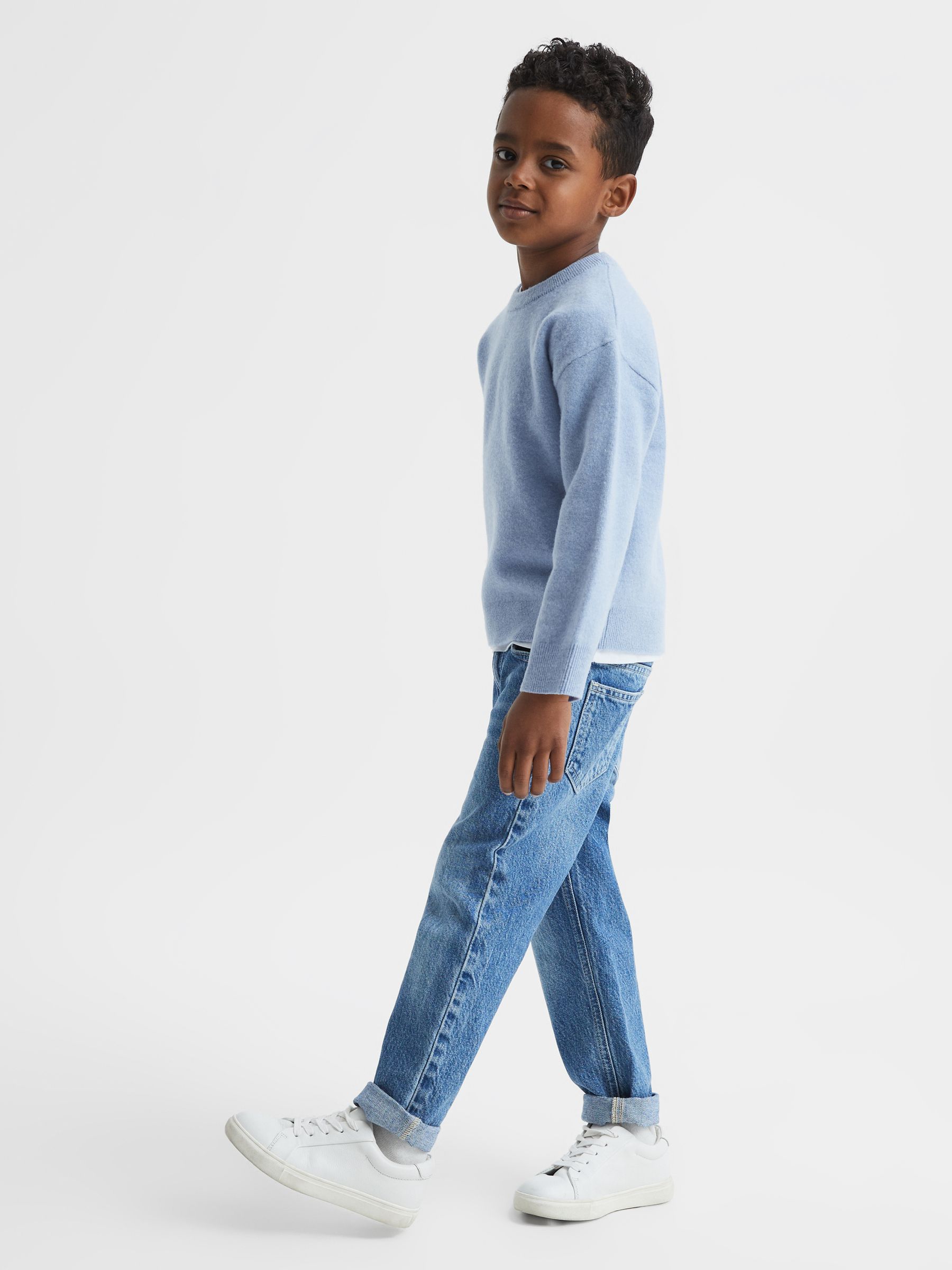 Senior Merino Jumper in Soft Blue - Image 1 of 5