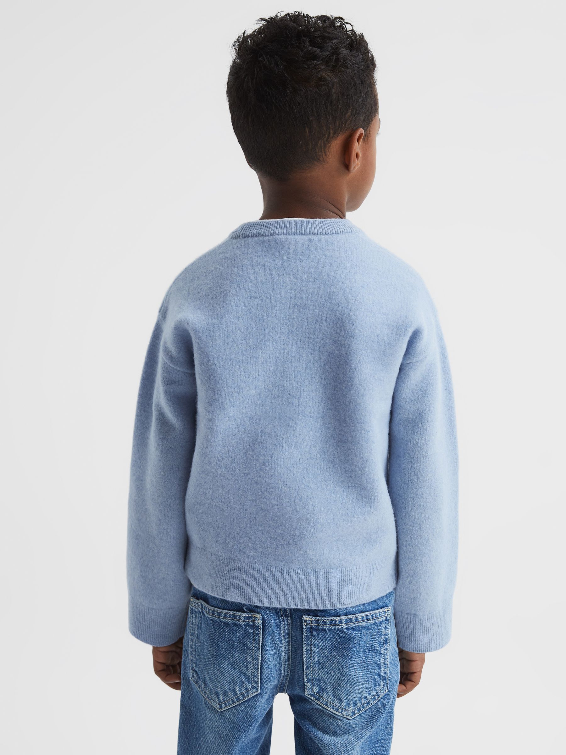 Senior Merino Jumper in Soft Blue - Image 4 of 5