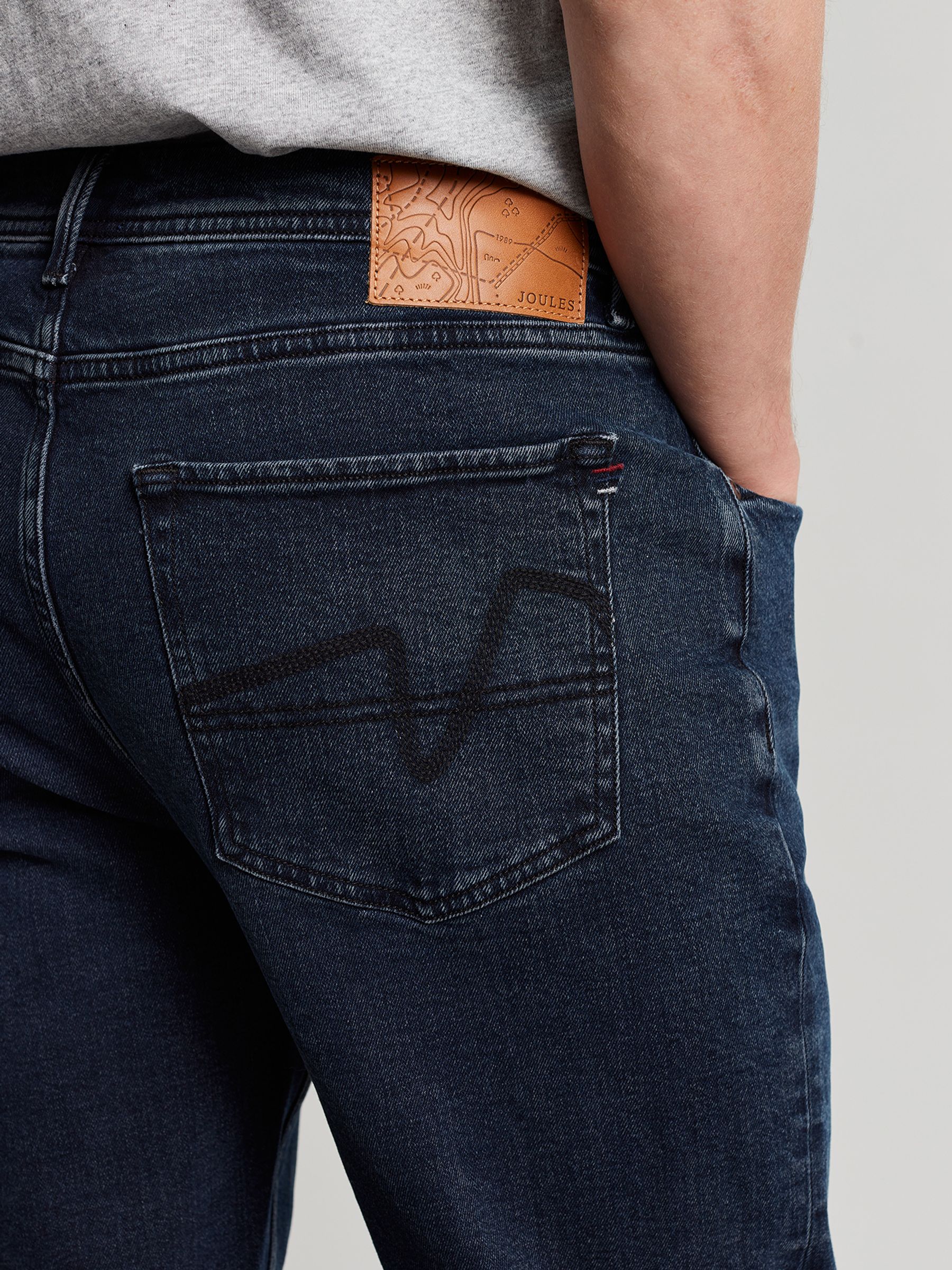 Oakham Ink Wash Blue Slim Fit Five Pocket Denim Jeans - Image 2 of 5
