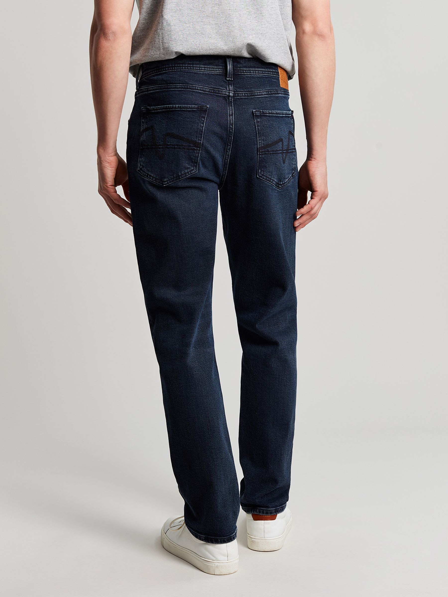 Oakham Ink Wash Blue Slim Fit Five Pocket Denim Jeans - Image 3 of 5